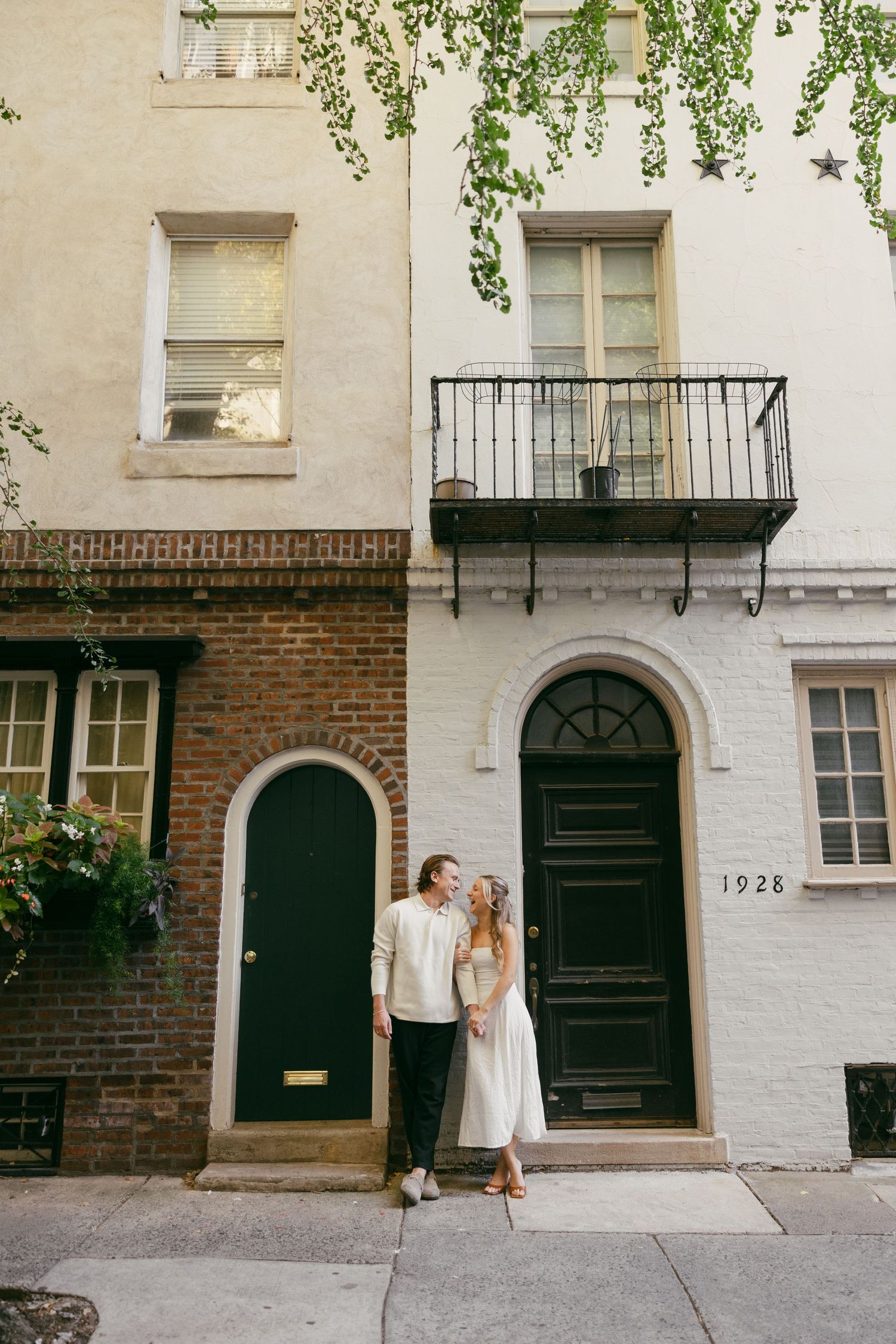 Philly summer engagement session bride and groom wedding