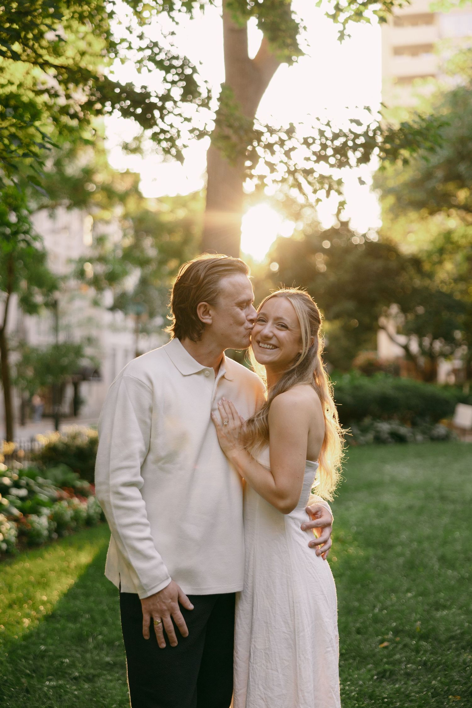Philly summer engagement session bride and groom wedding