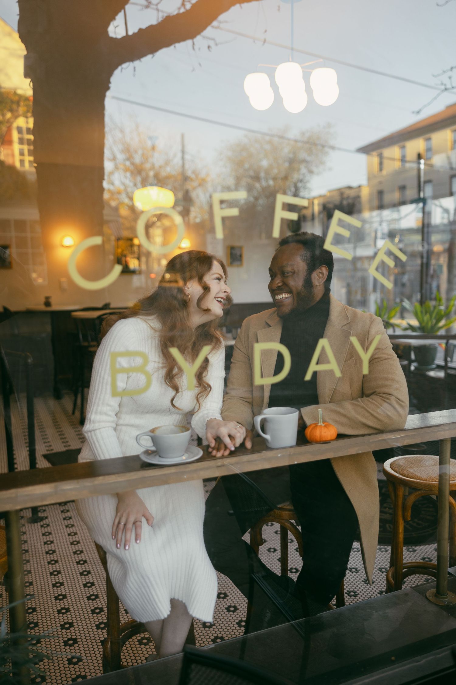 Cafe engagement session in philadelphia chestnut hill char and stave Philly Wedding Photographer