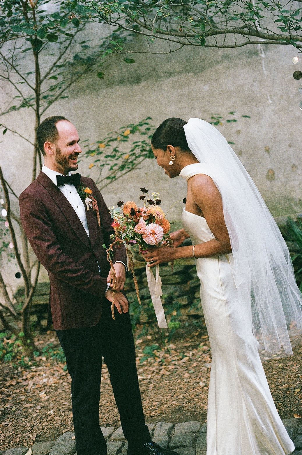 film bride and groom portrait philadelphia wedding photographer