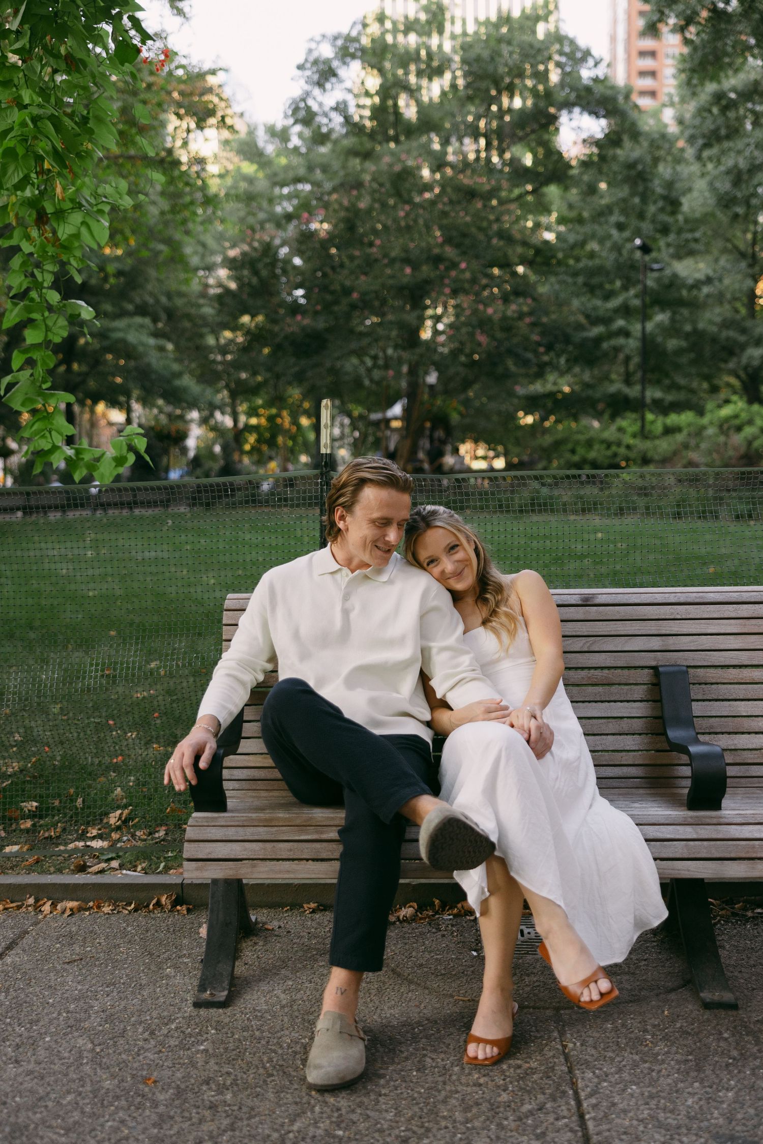 Philly summer engagement session bride and groom wedding