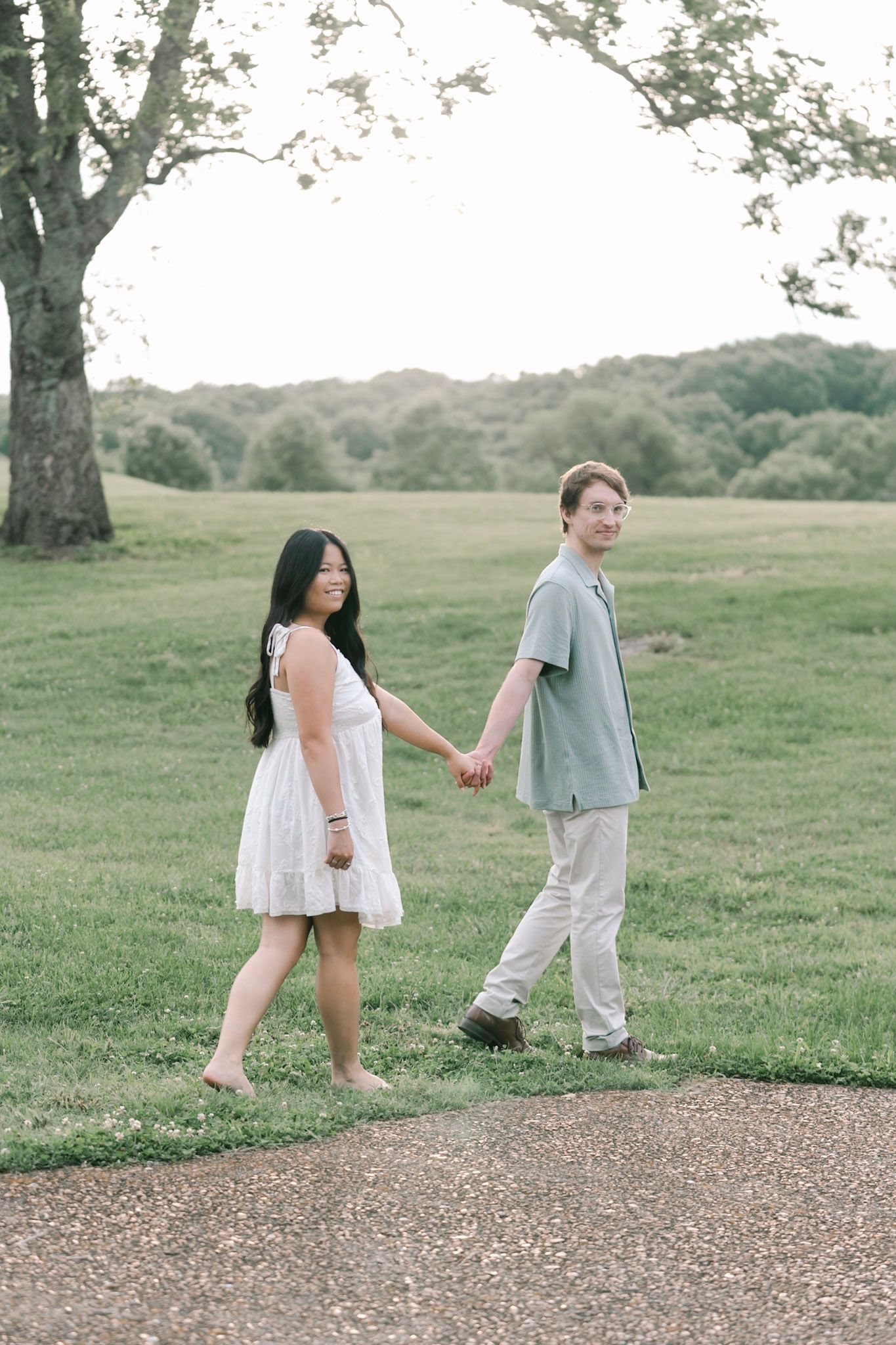 natural engagement photography of a Tennessee couple enjoying time together outdoors.