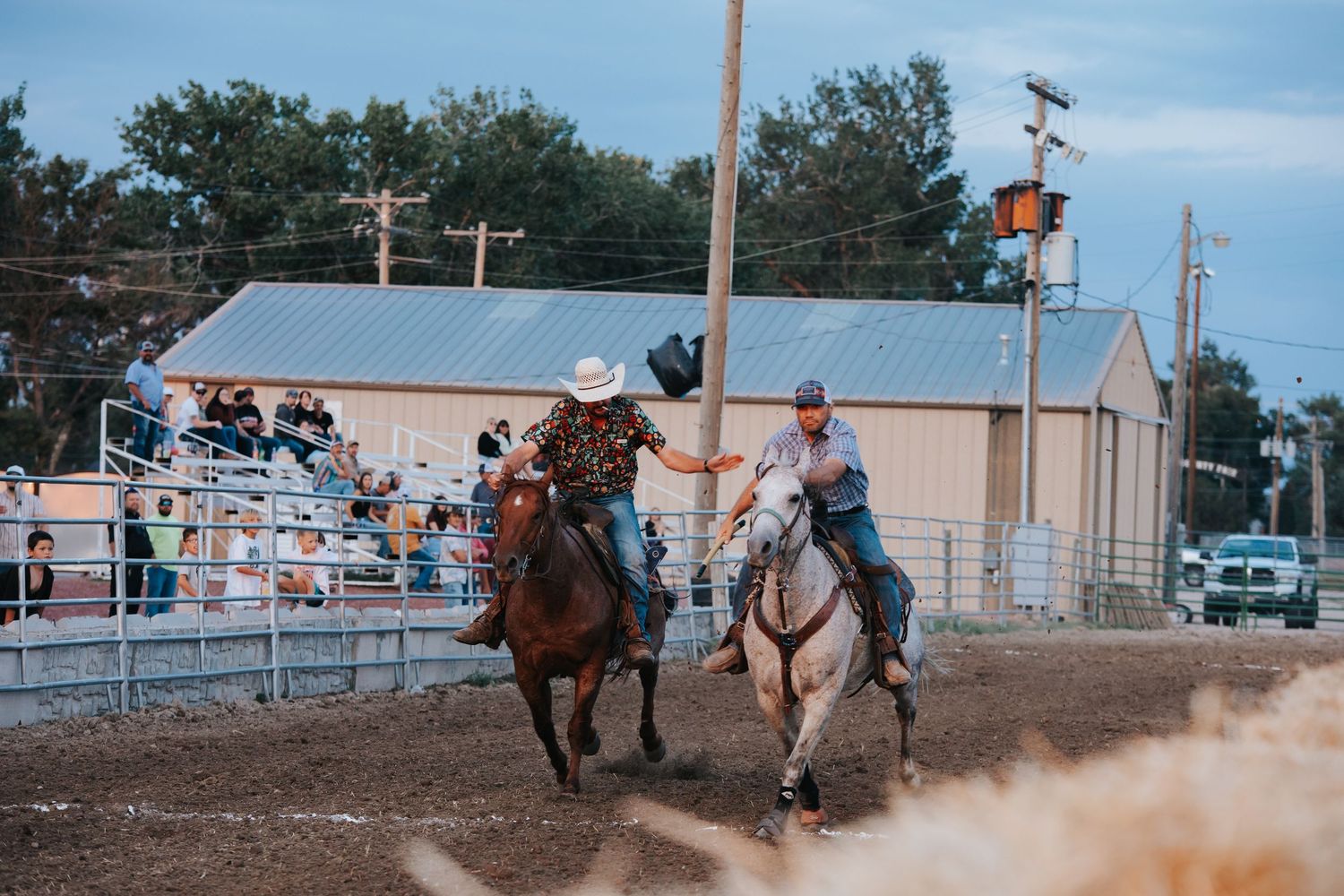 A horse race in Western Nebraska during the Rubber Check Race in Scottsbluff Nebraska