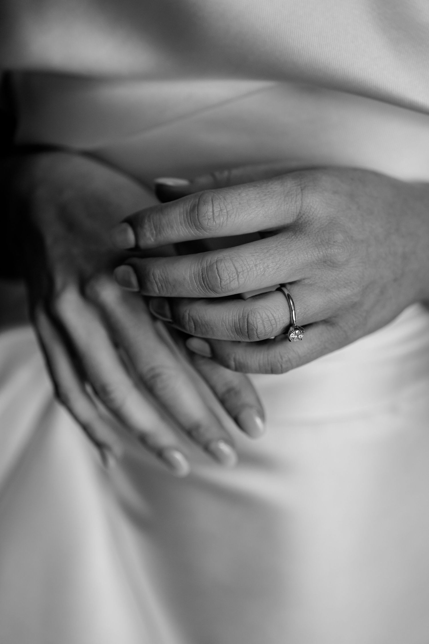 Bride with engagement ring in Queenstown, New Zealand.