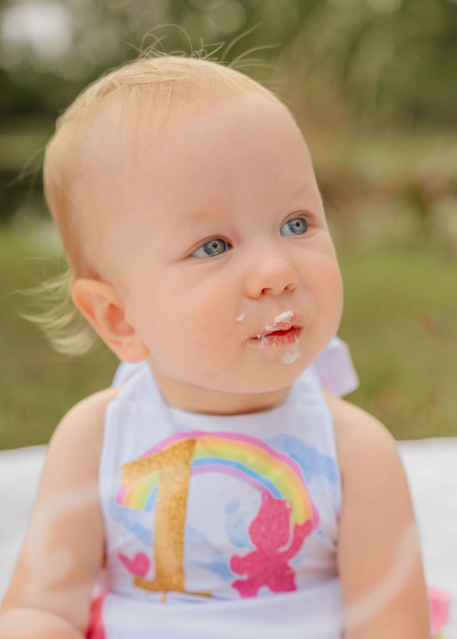 First birthday portraits celebrating girl's milestone in St. Cloud, Florida by family photographer