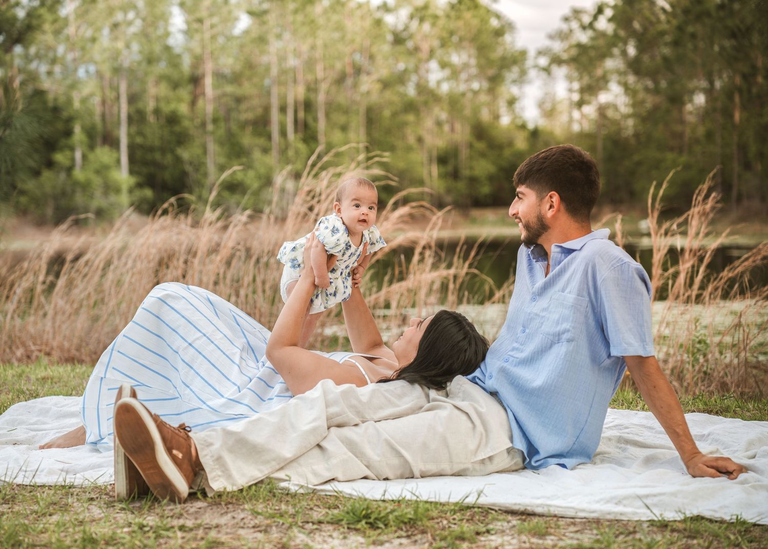 Outdoor family portraits captured in St. Cloud, Florida during a relaxed lifestyle photography session.