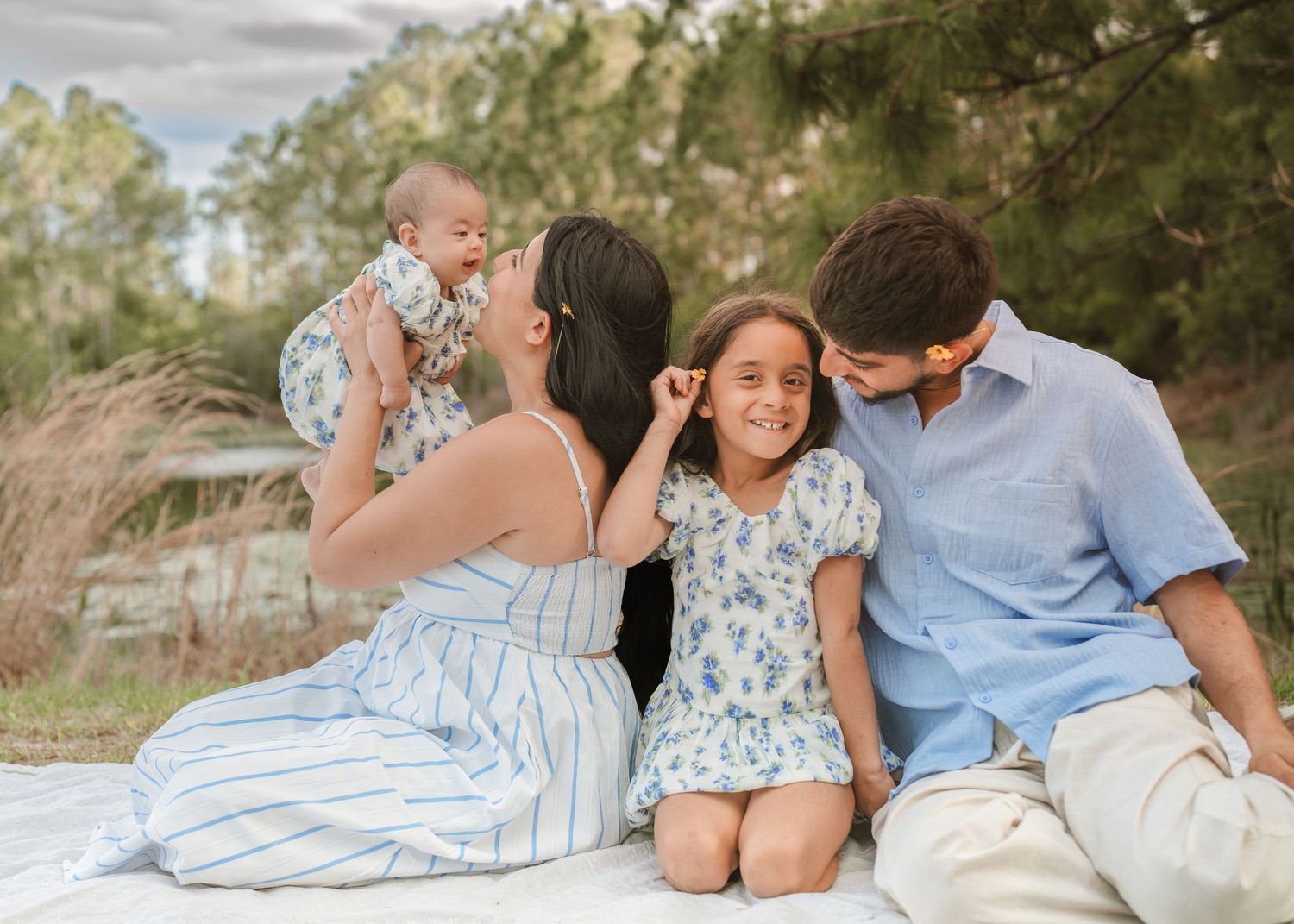 Outdoor family portraits captured in St. Cloud, Florida during a relaxed lifestyle photography session.