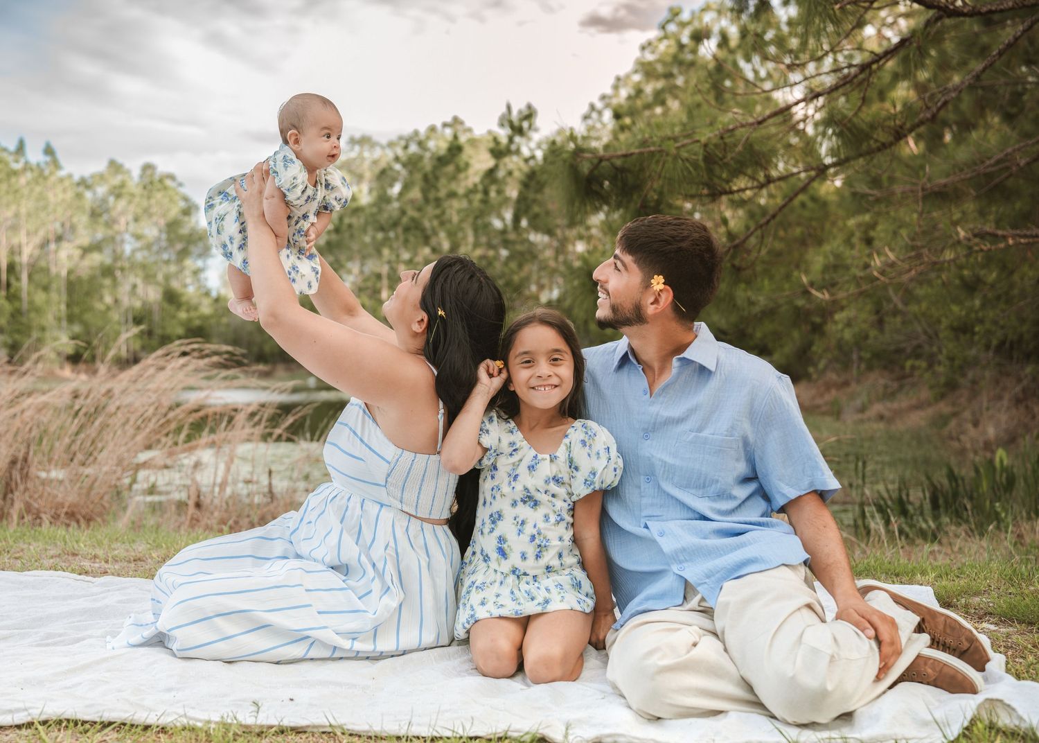 Outdoor family portraits captured in St. Cloud, Florida during a relaxed lifestyle photography session.