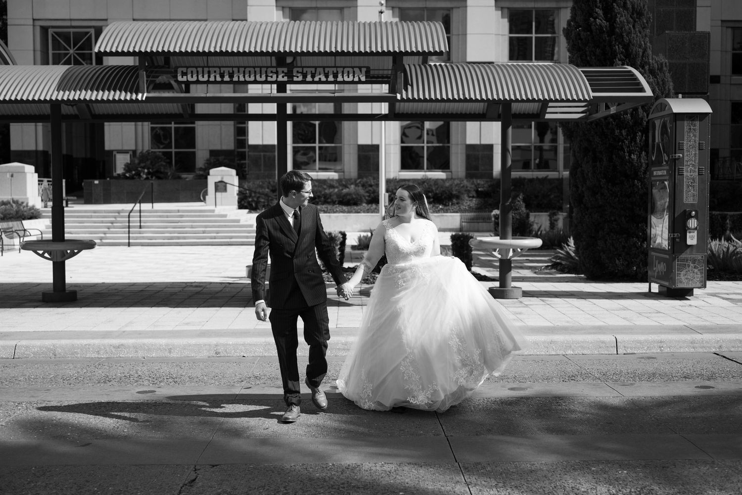 UK couple celebrating their marriage after an Orange County Courthouse wedding