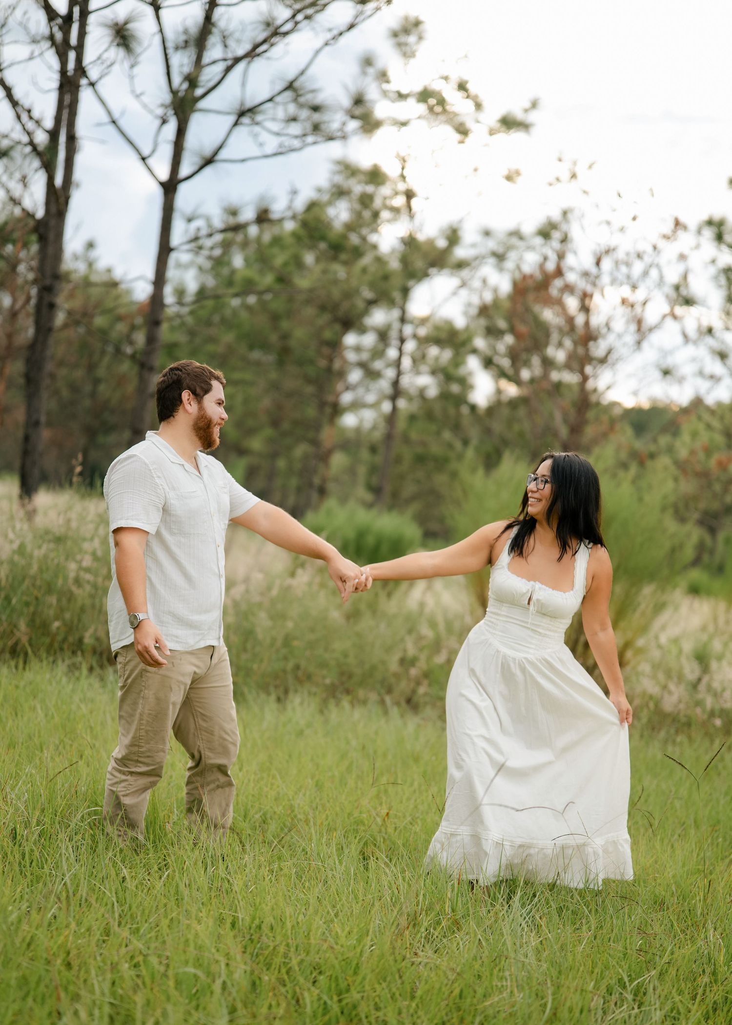 Engagement photographer capturing couple and natural Florida landscape