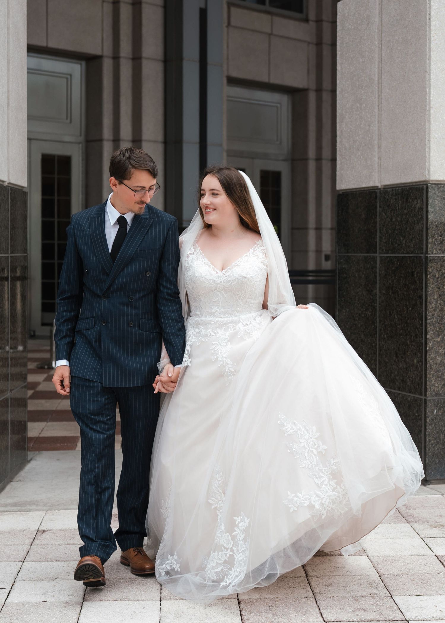 UK couple elopement at Orange County Courthouse in Orlando Florida with an Orlando courthouse elopement photographer