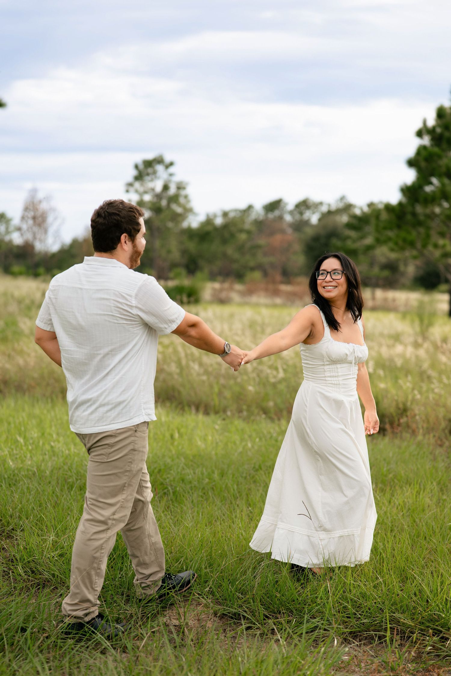 Natural couple photography during a Lake Louisa engagement session