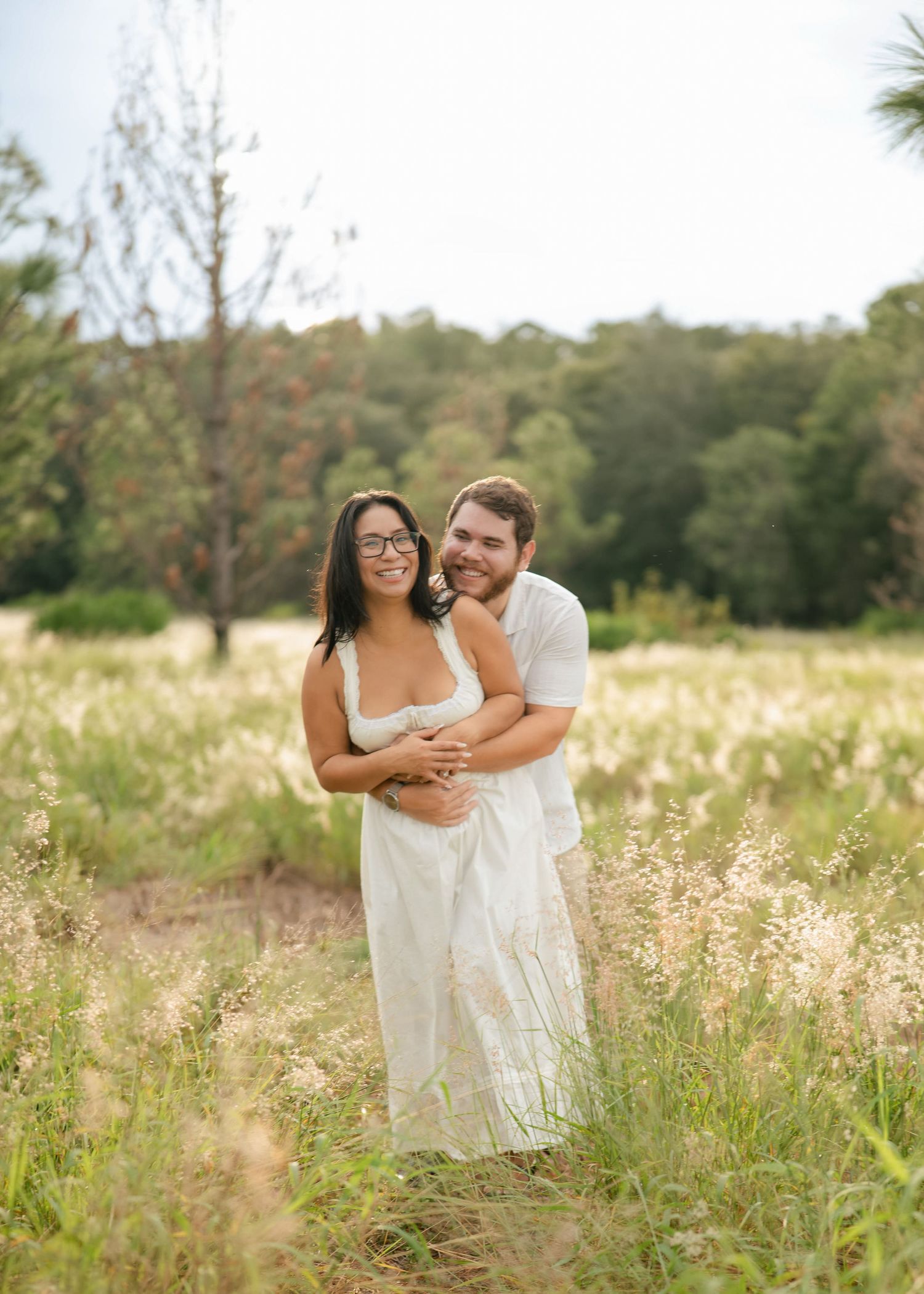Romantic outdoor engagement portrait at Lake Louisa State Park