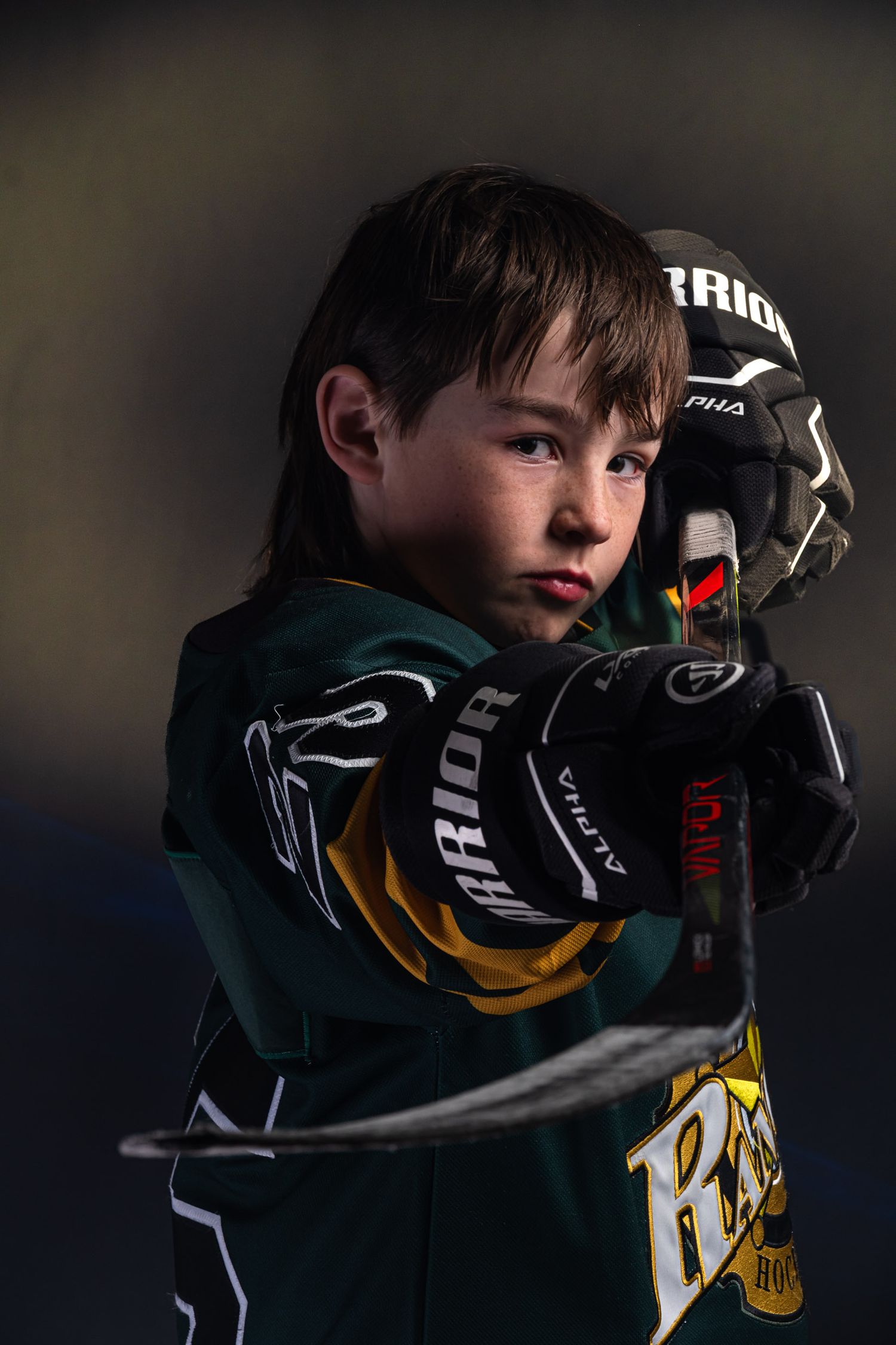 Cinematic individual U9 Castor Canucks Rep B in Ottawa hockey portrait with professional studio lighting in Ottawa
