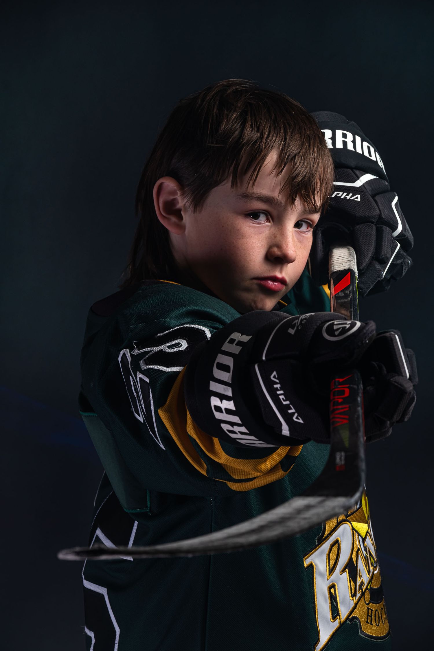 Cinematic individual U9 Castor Canucks Rep B in Ottawa hockey portrait with professional studio lighting in Ottawa
