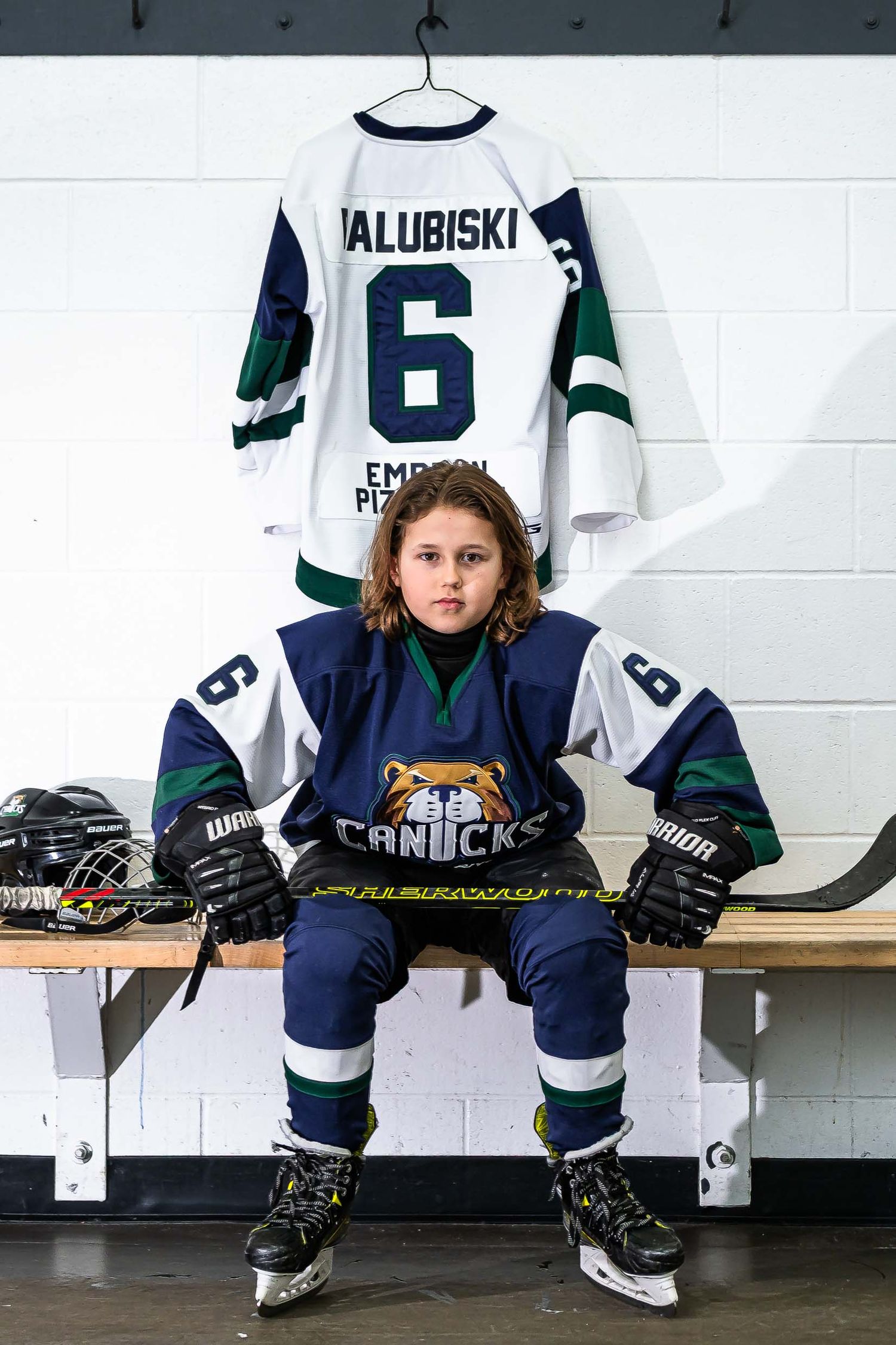 U9 Castor Canucks Rep B individual hockey portrait with professional studio lighting in Ottawa