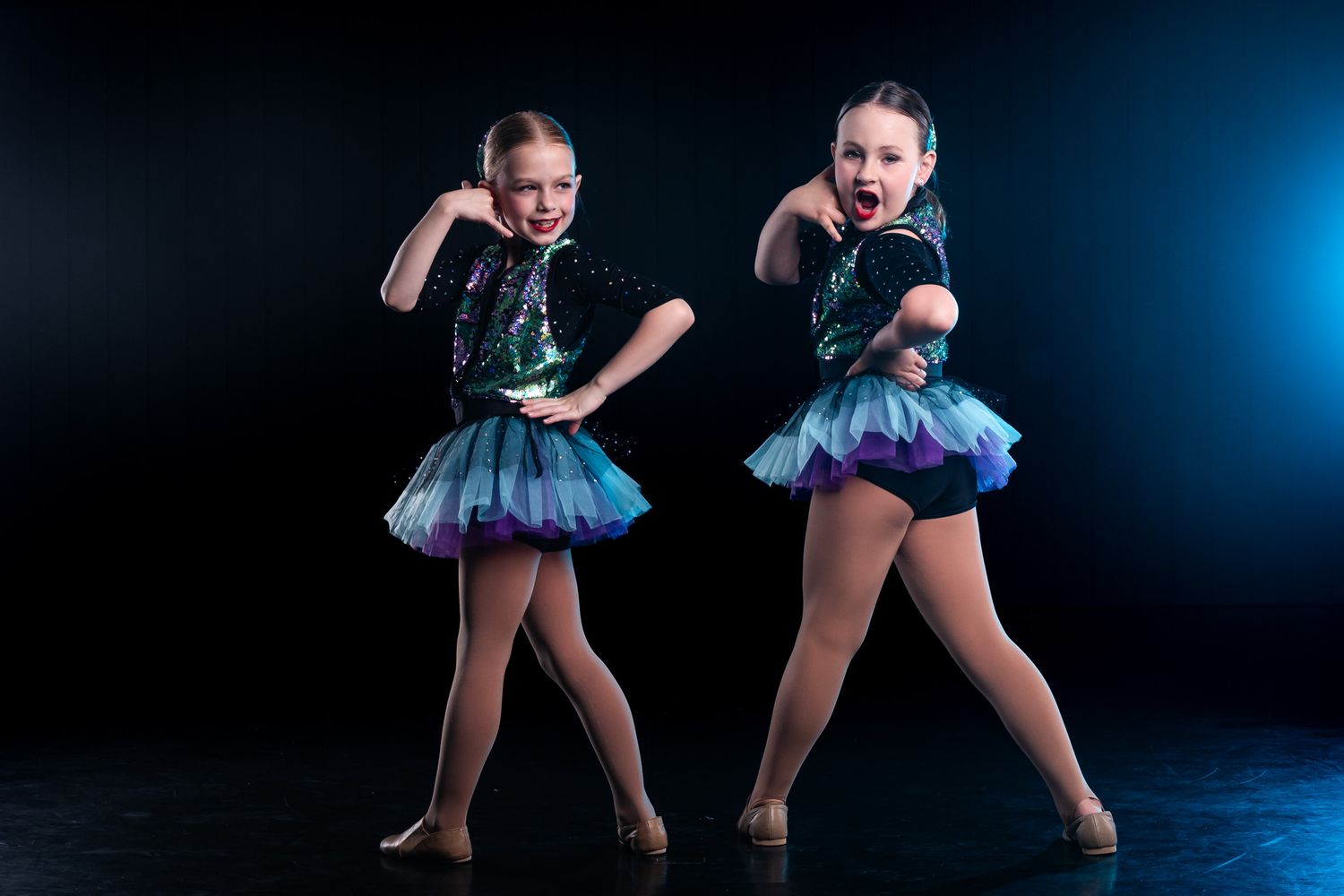 Dance Studio duo portrait Timmins, Ontario emphasizing clean lines and professional studio lighting by The Show Sports Media