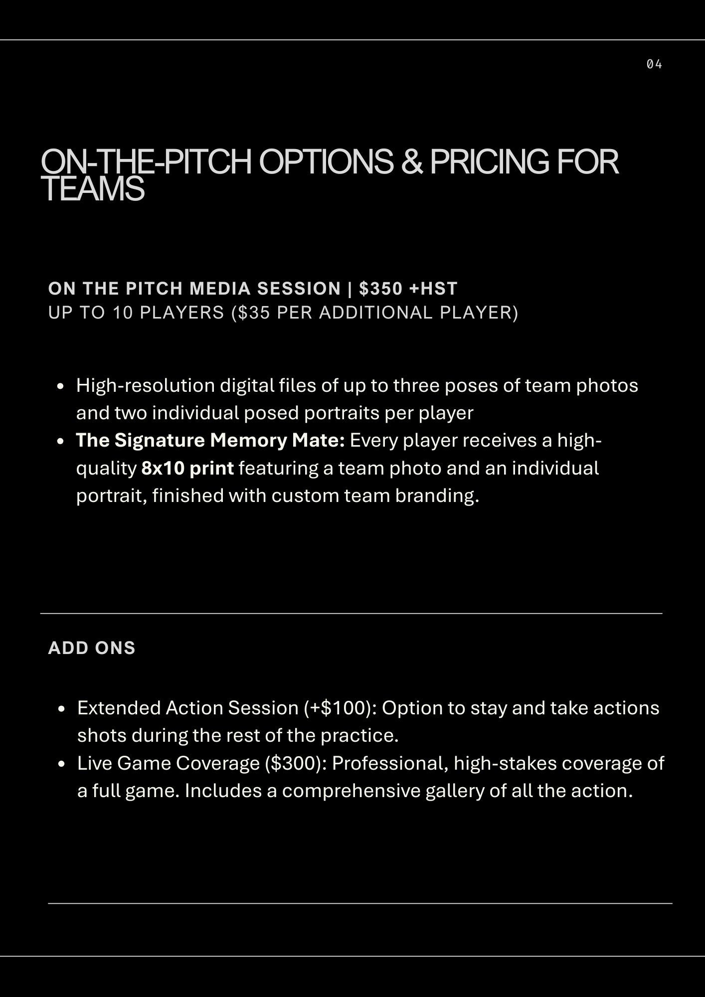 Soccer info and pricing for teams in Ottawa
