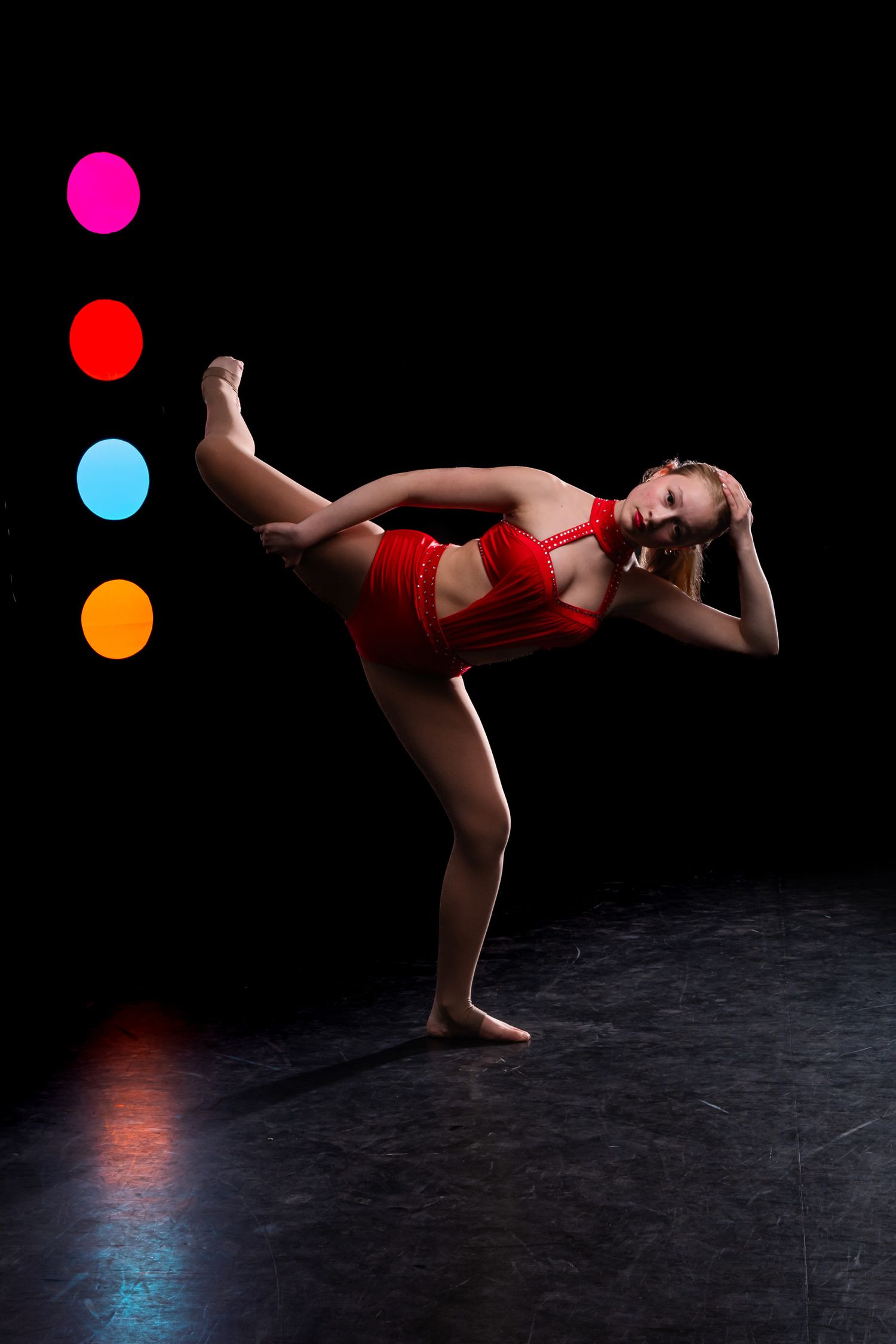 Professional dance school portrait in Ottawa highlighting artistic excellence and technical precision in a studio setting