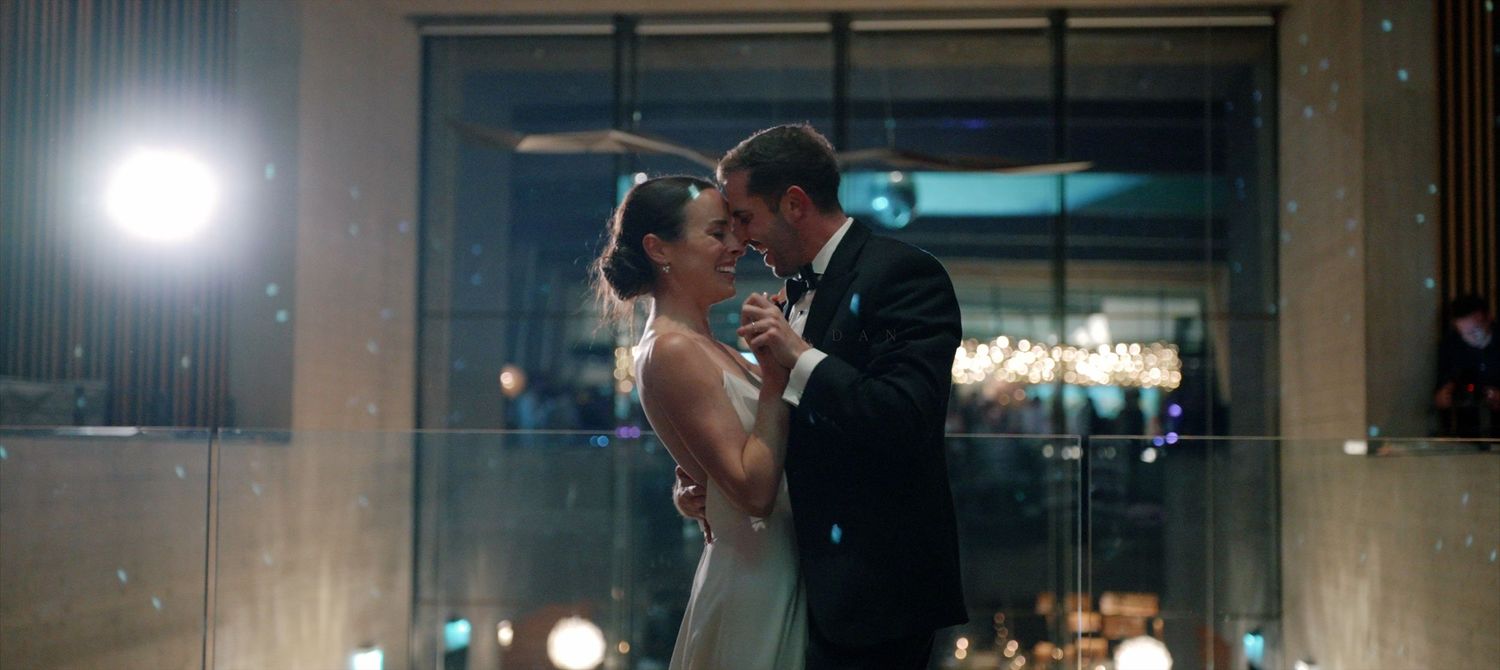 Bride and groom first dance at Chetzeron Hotel luxury Switzerland destination wedding
