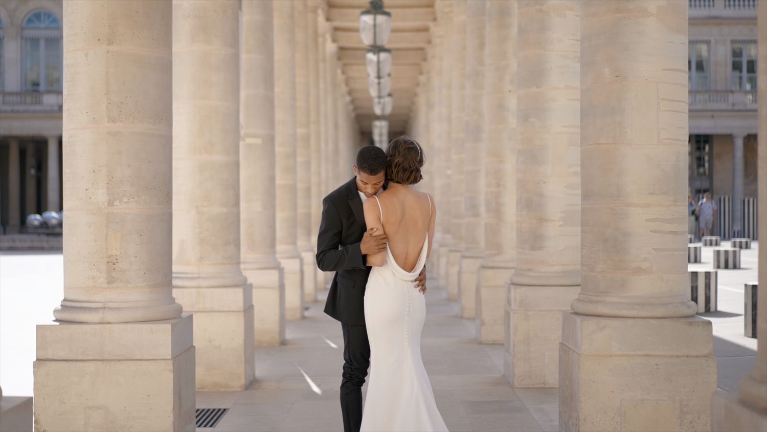 Bride and groom couple portraits during wedding in Paris, France