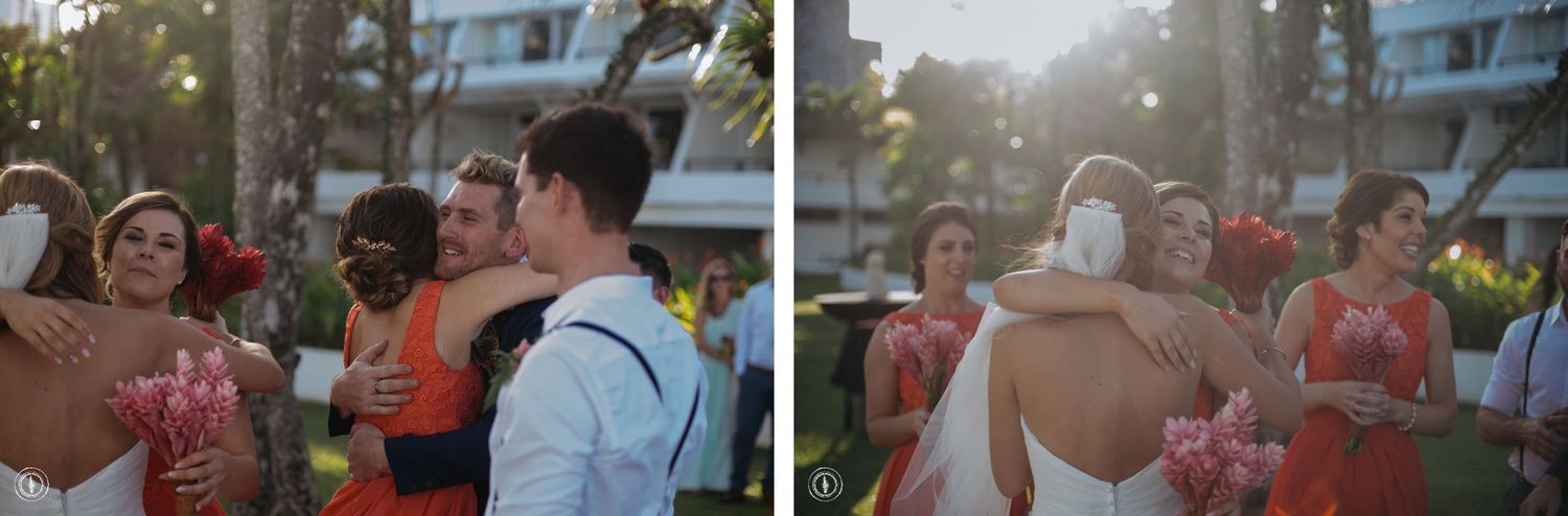 Sunset wedding celebration with warm lighting and emotional moments.