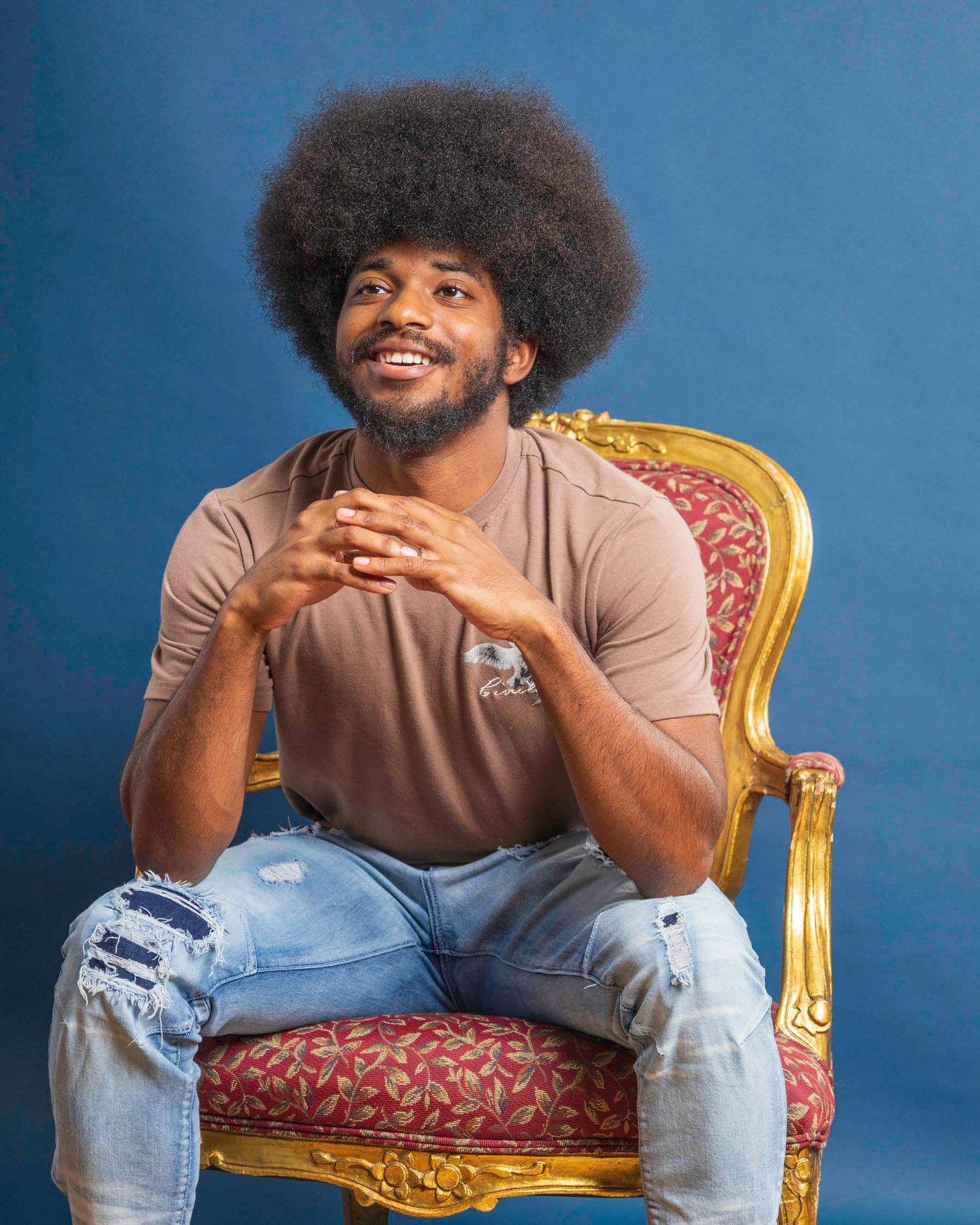 Image of student, blue background