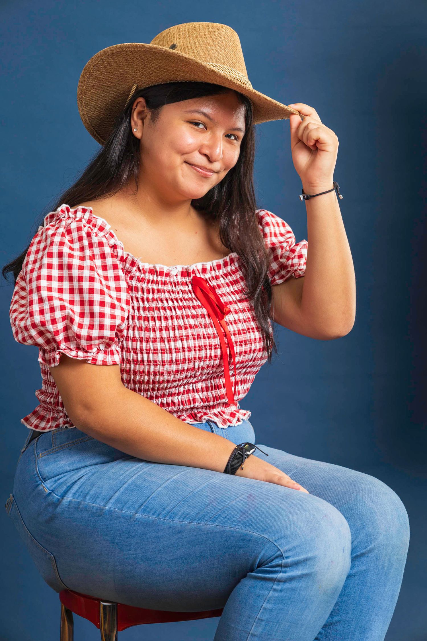 Image of a High School Student, blue background