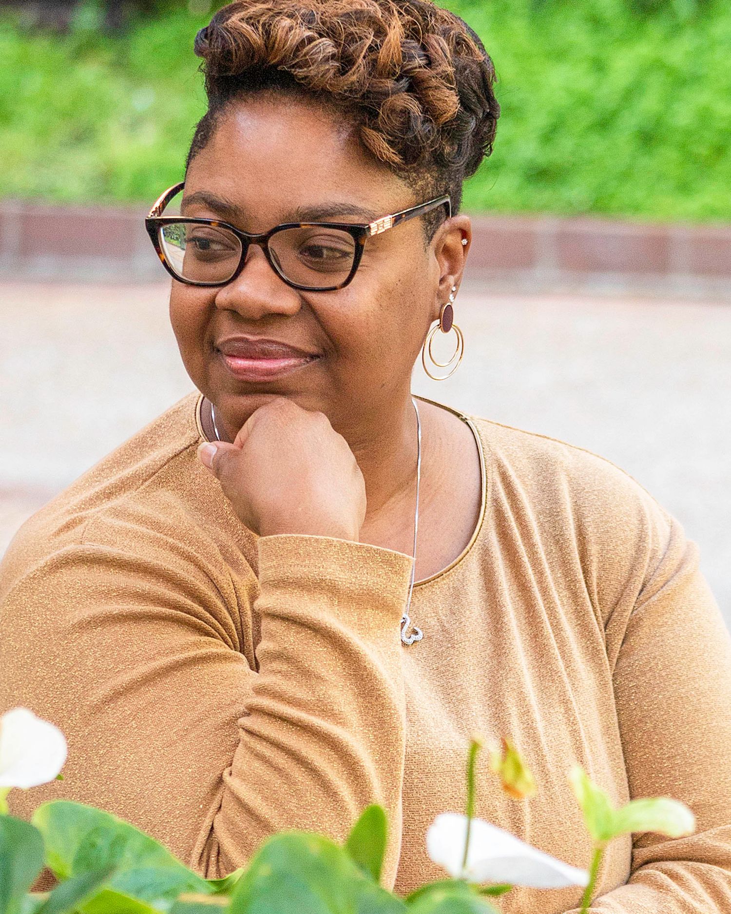 Image of Woman with flowers