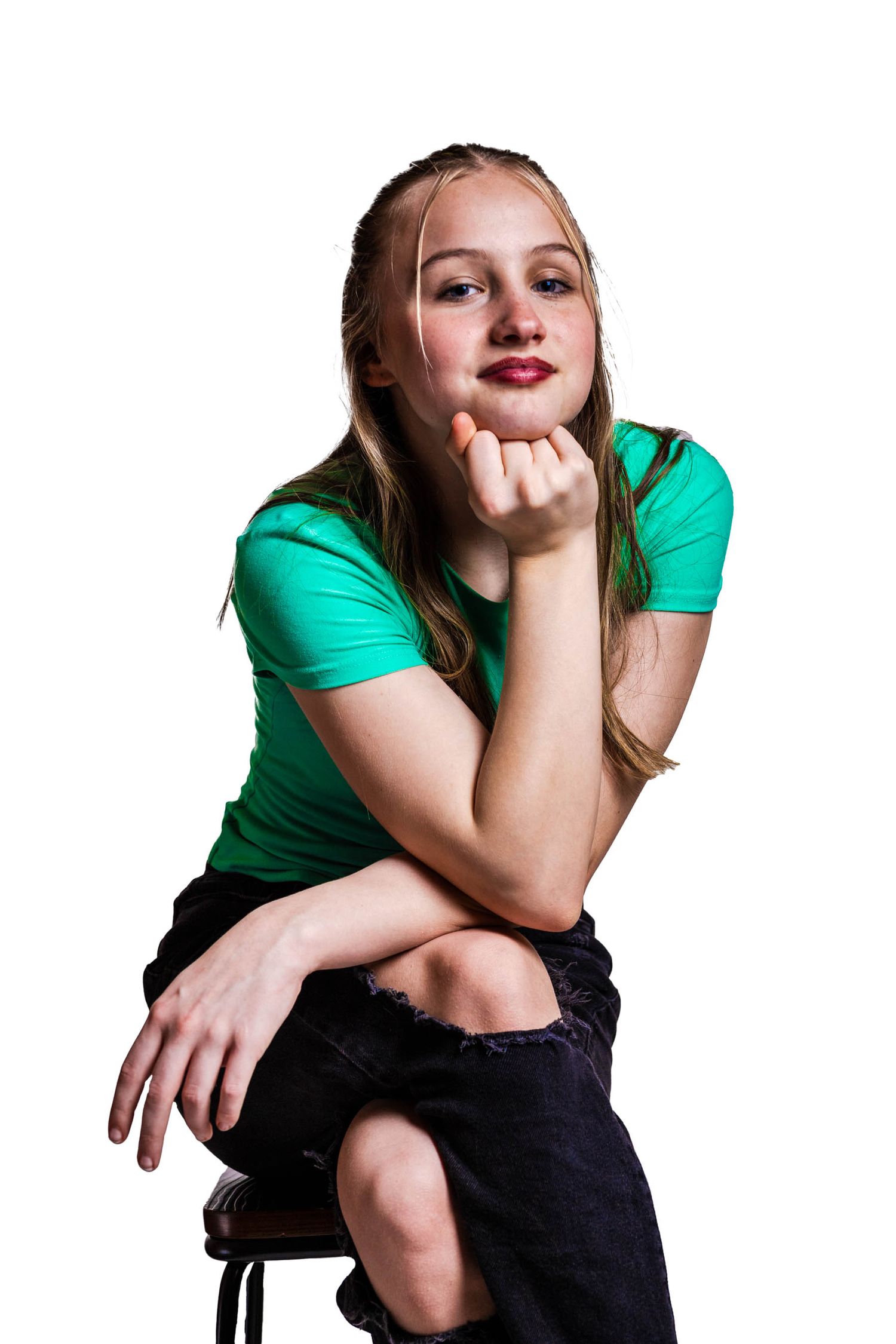 Image of a teen, white background