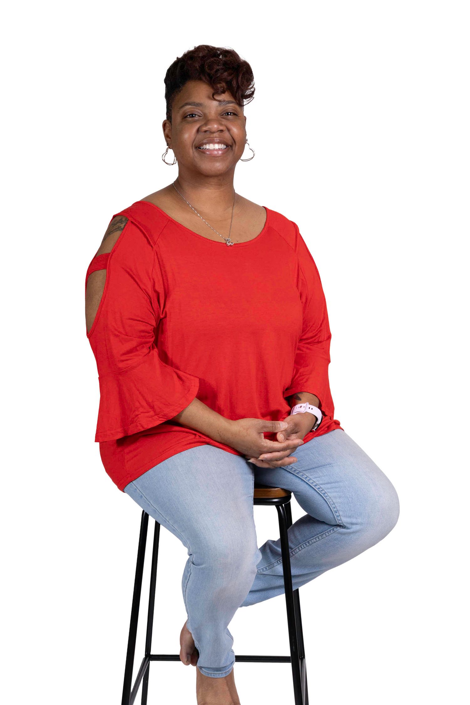 Image of a woman, white background