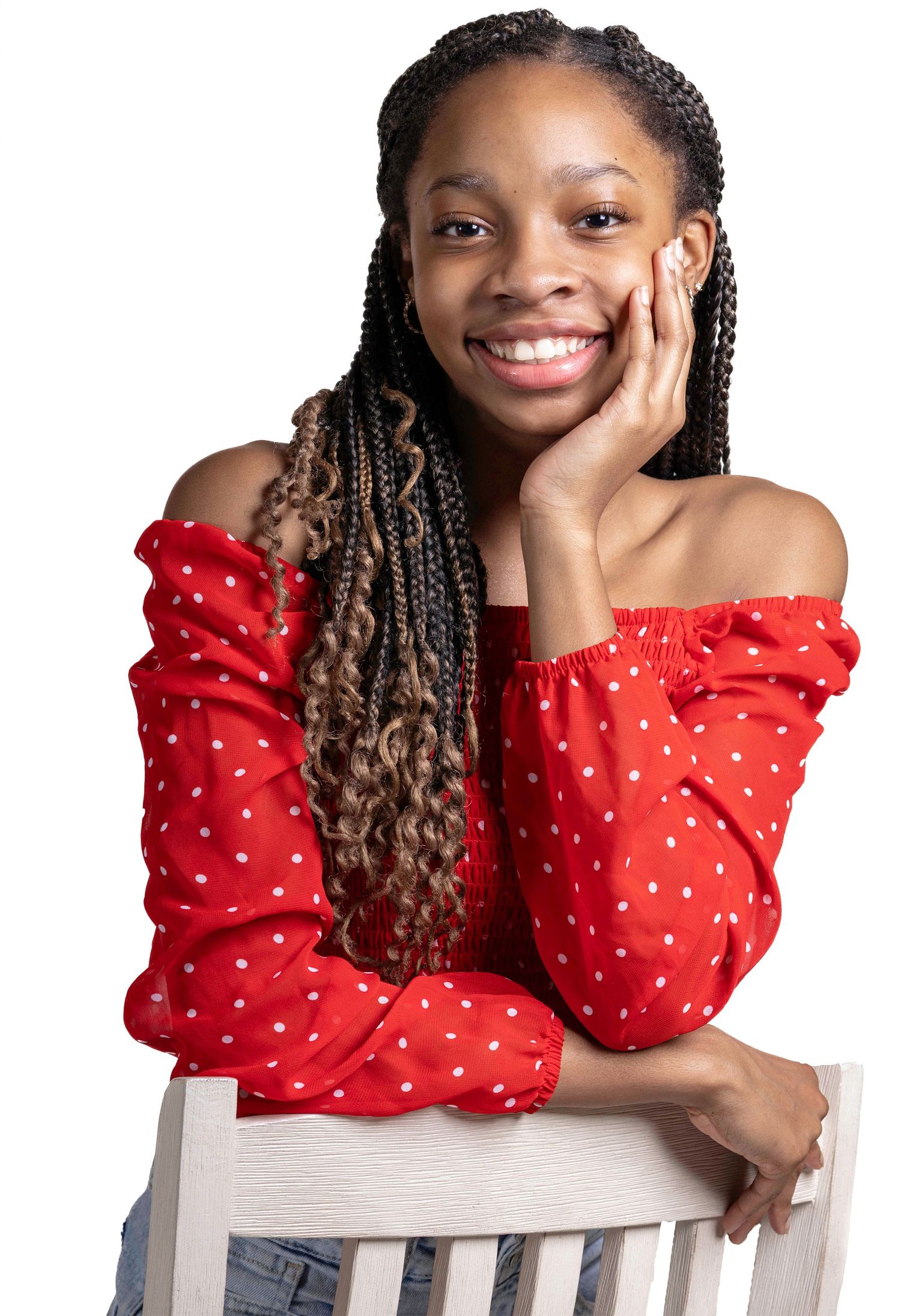 Image of a teen, white background