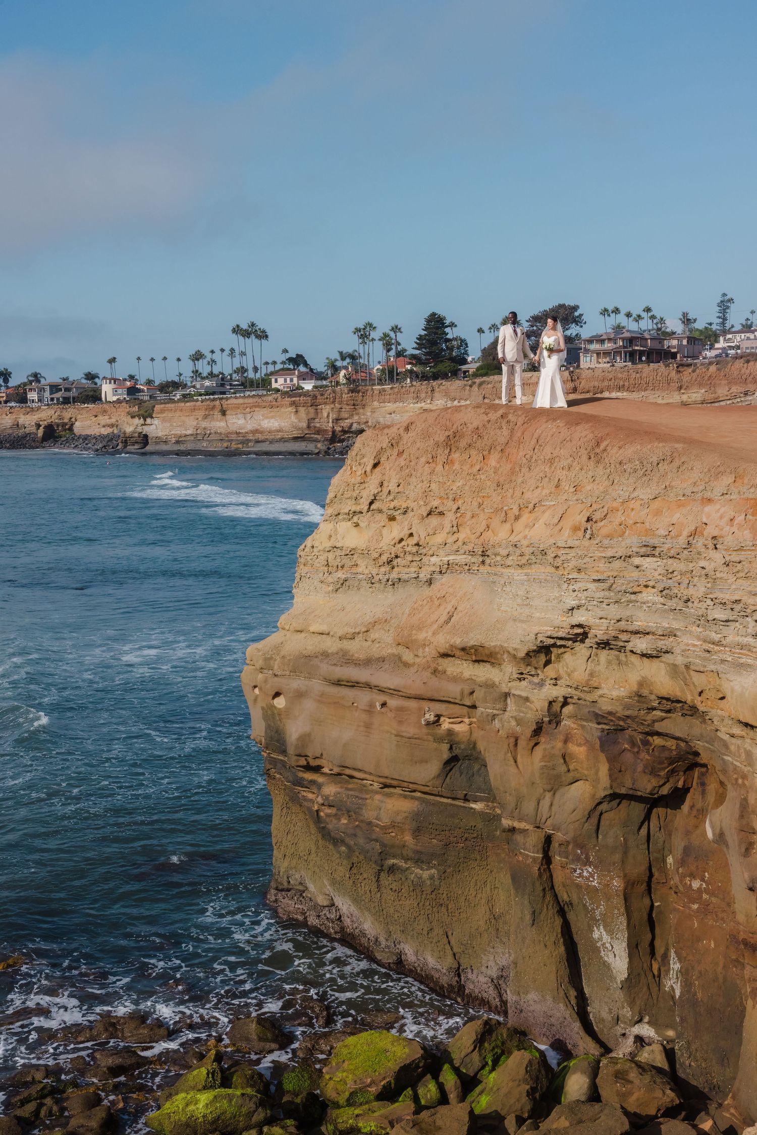 San Diego Sunset Cliffs wedding photography by Jenny Thai Photography -  biracial mixed couple