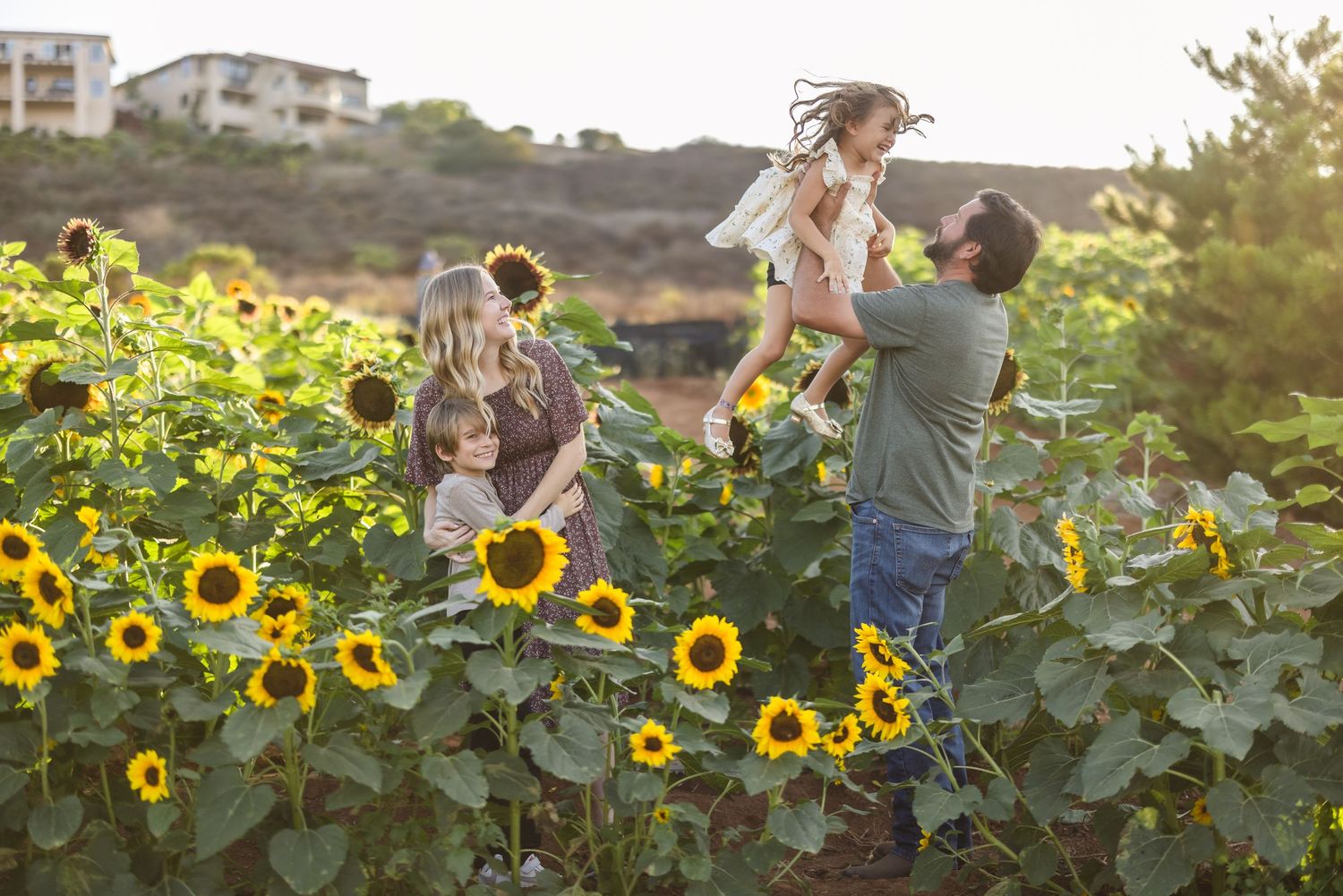 San Diego Fall Mini Session Photographer - Sunflower pumpkin patch at Pumpkin Station, Permits included