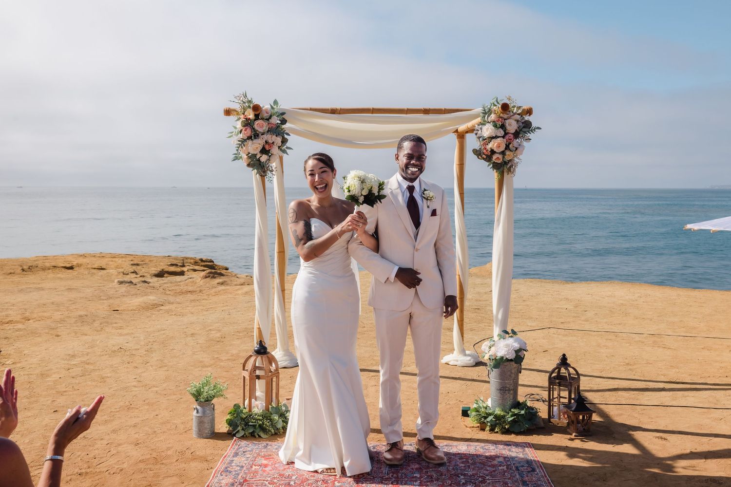 San Diego Sunset Cliffs wedding photography by Jenny Thai Photography -  biracial mixed couple