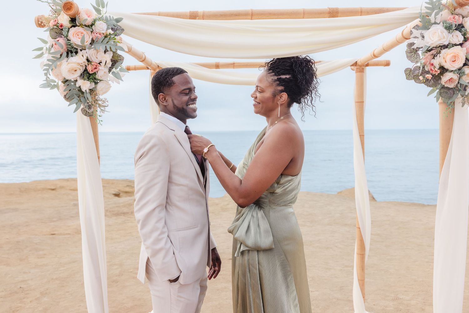 San Diego Sunset Cliffs wedding photography by Jenny Thai Photography -  biracial mixed couple