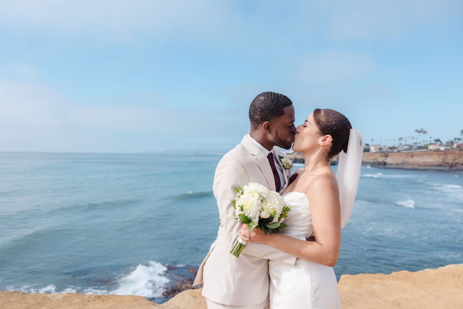 San Diego Sunset Cliffs wedding photography by Jenny Thai Photography -  biracial mixed couple