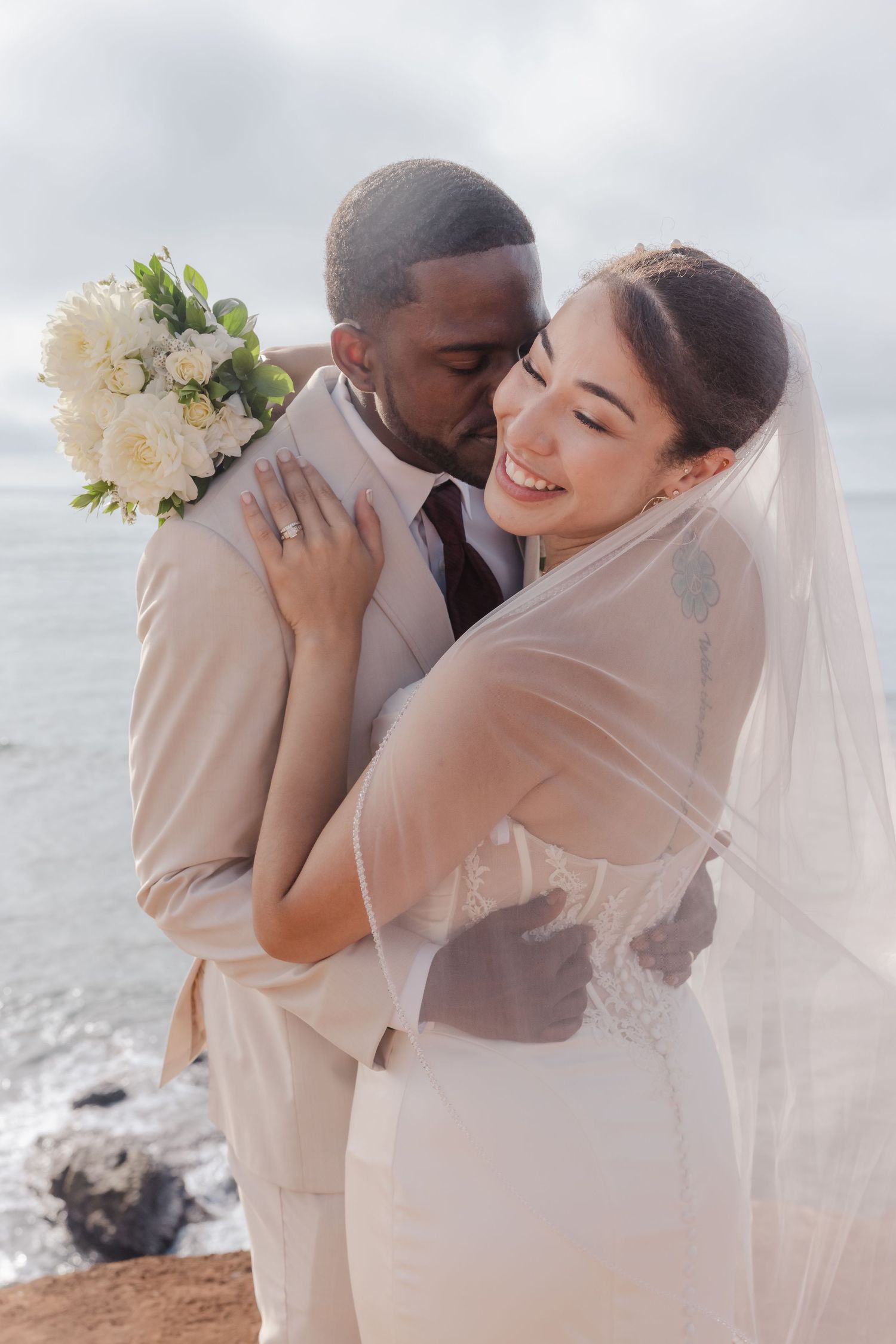 San Diego Sunset Cliffs wedding photography by Jenny Thai Photography -  biracial mixed couple