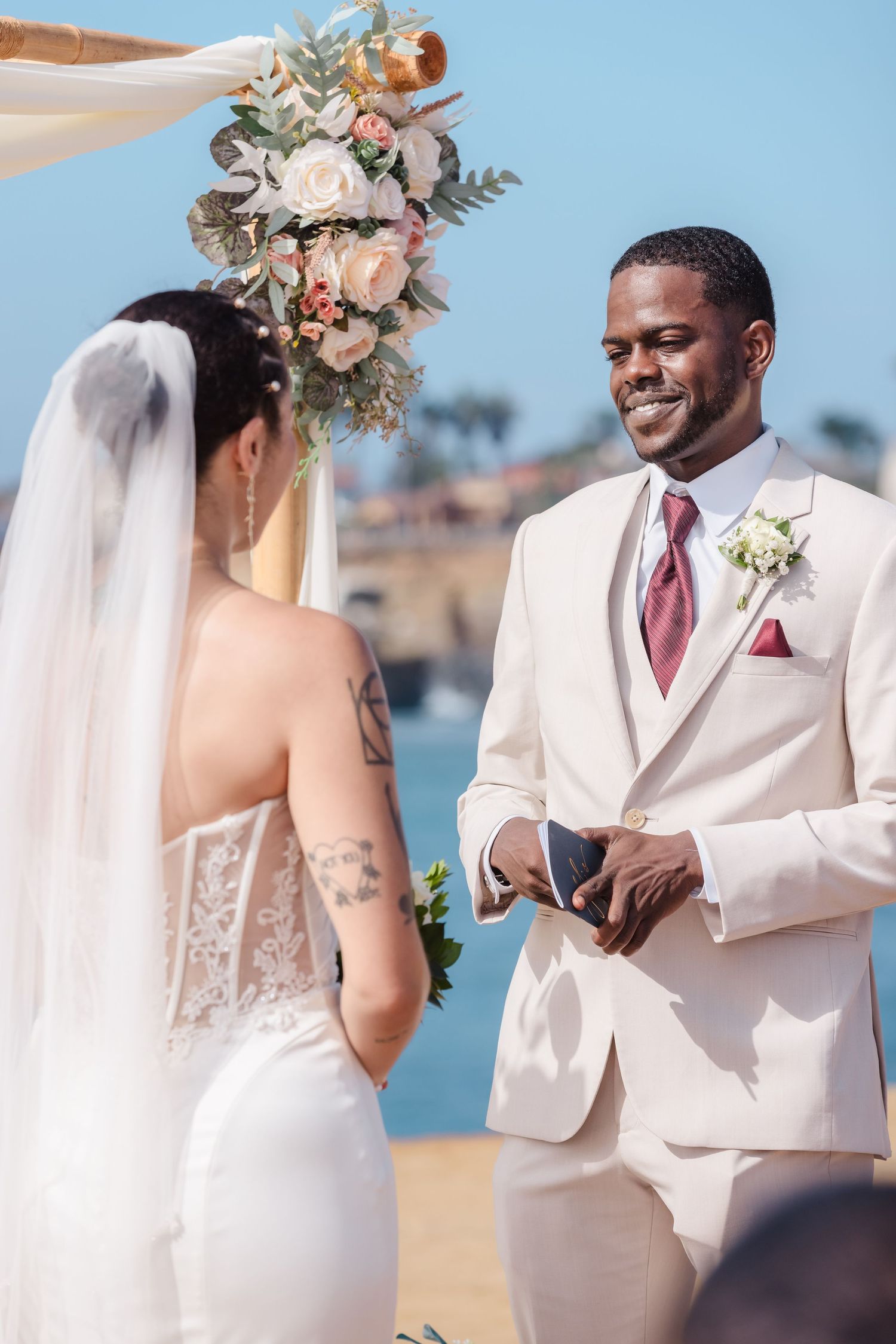 San Diego Sunset Cliffs wedding photography by Jenny Thai Photography -  biracial mixed couple