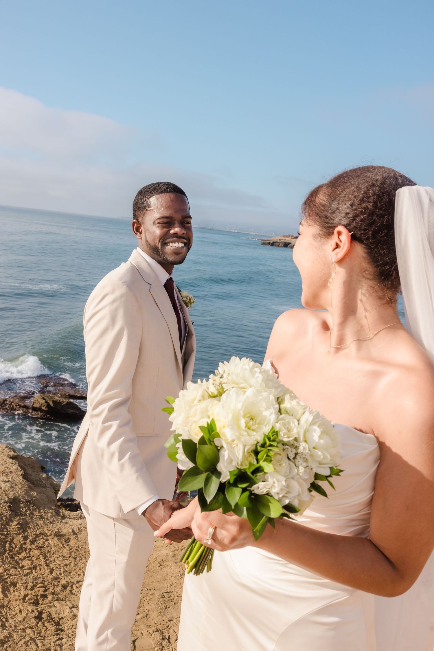 San Diego Sunset Cliffs wedding photography by Jenny Thai Photography -  biracial mixed couple