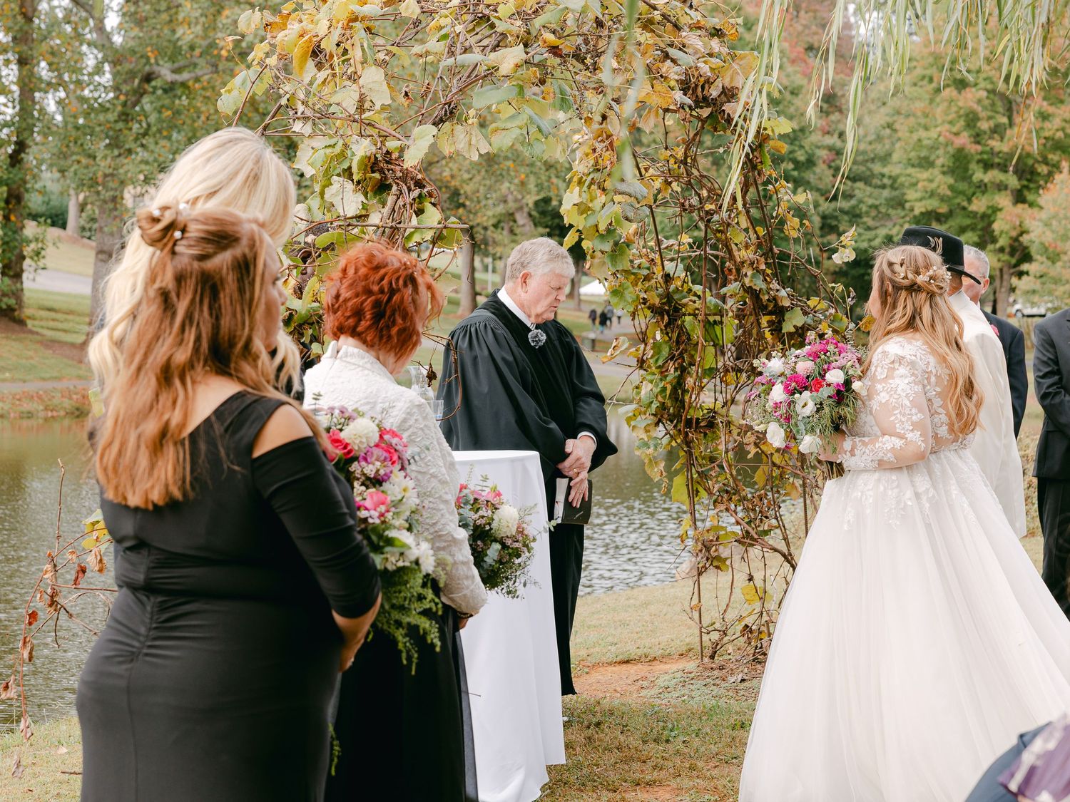 Explore this southeast luxury micro wedding at Shelton Vineyards, Southeastern US elopement and intimate wedding photographer, ceremony