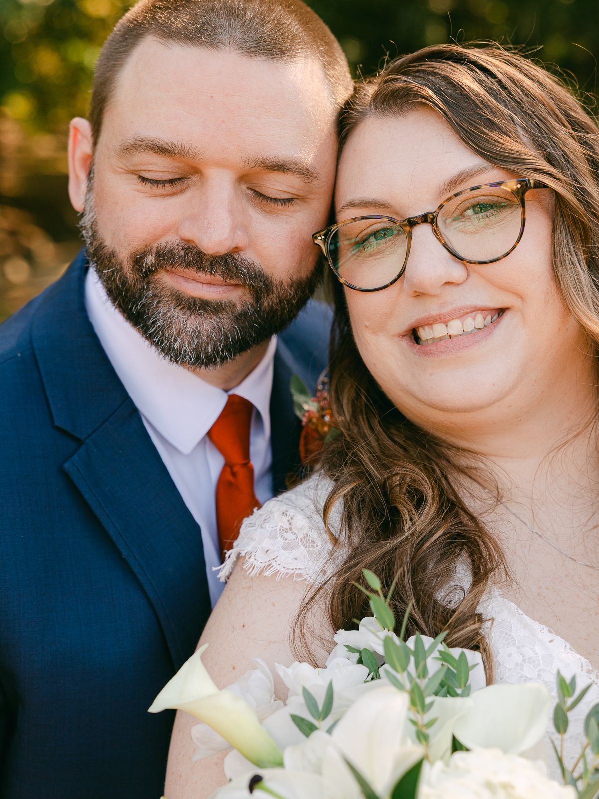 Candid Golden Hour Portraits, romantic fall wedding in Raleigh at Durant Nature Preserve, captured by Asheville photographer Kalli Hicks.