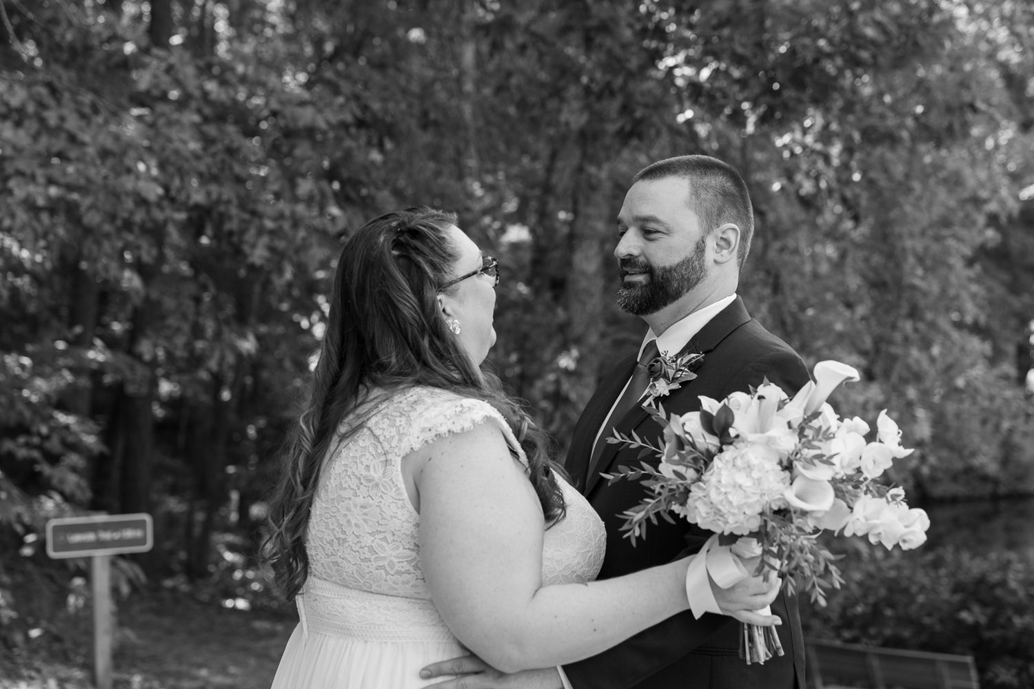Candid Golden Hour Portraits, romantic fall wedding in Raleigh at Durant Nature Preserve, captured by Asheville photographer Kalli Hicks.