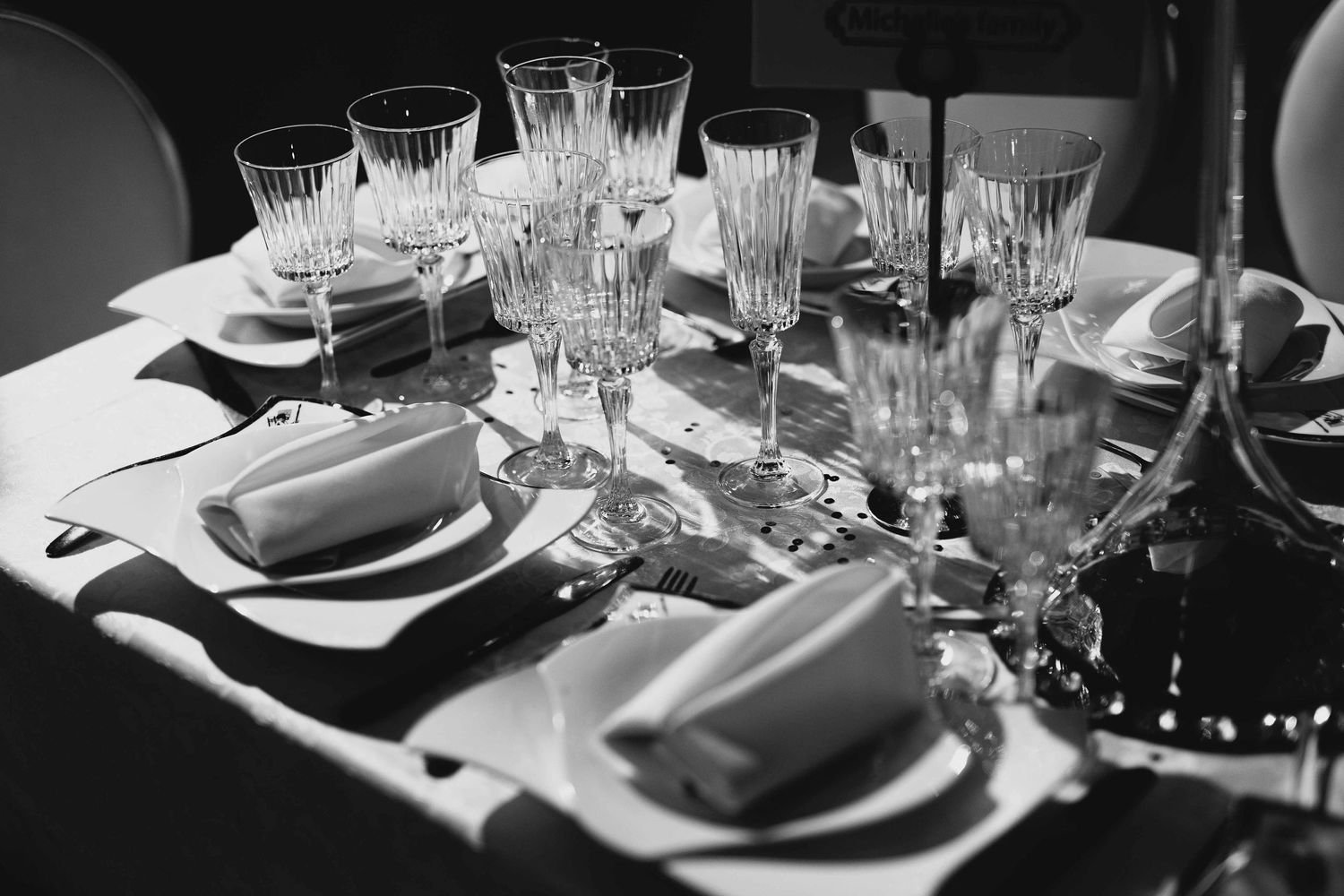 Black and white detail of an elegant