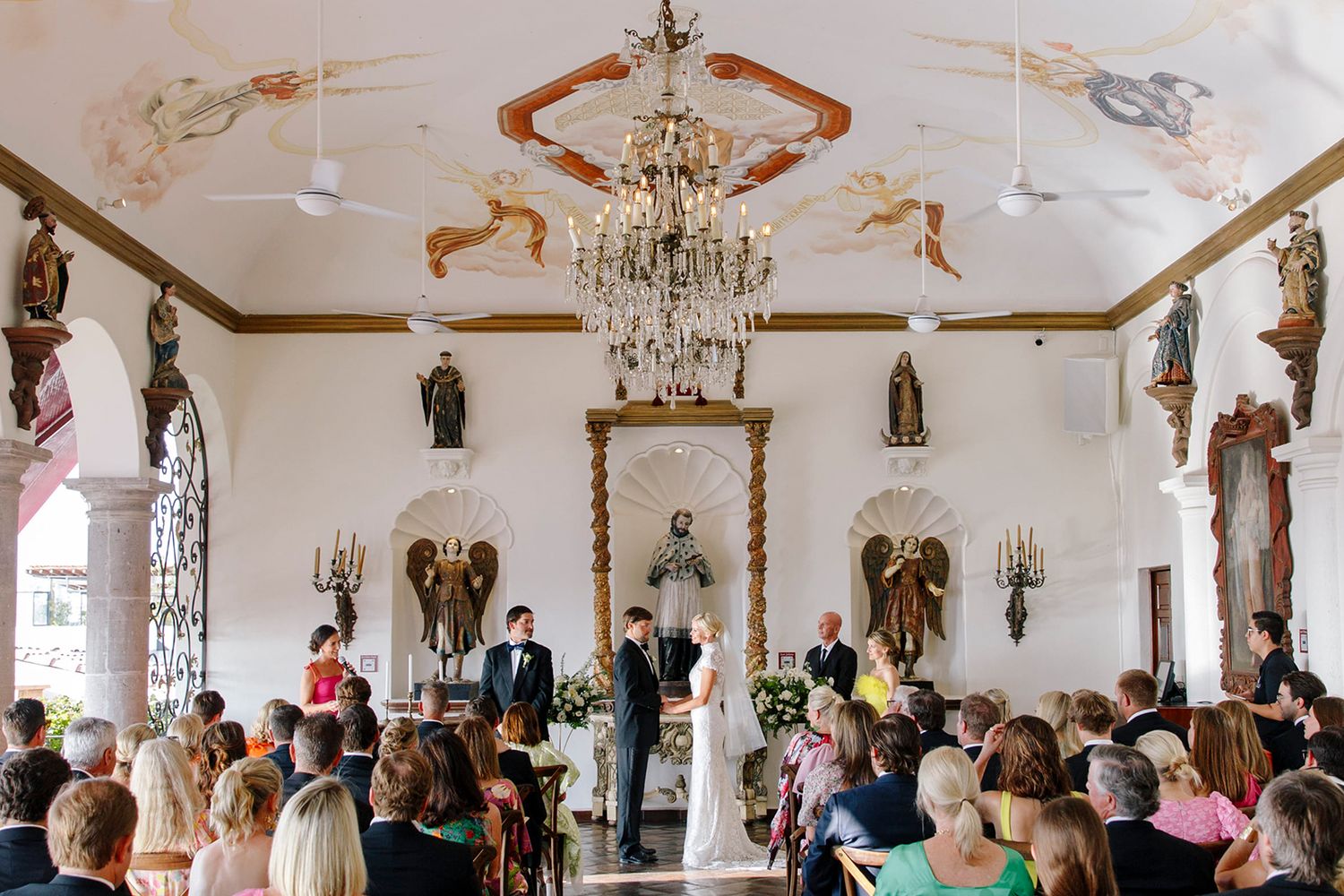 Ceremony inside La Capella during a destination wedding in Puerto Vallarta, captured by José Carrillo Photography.