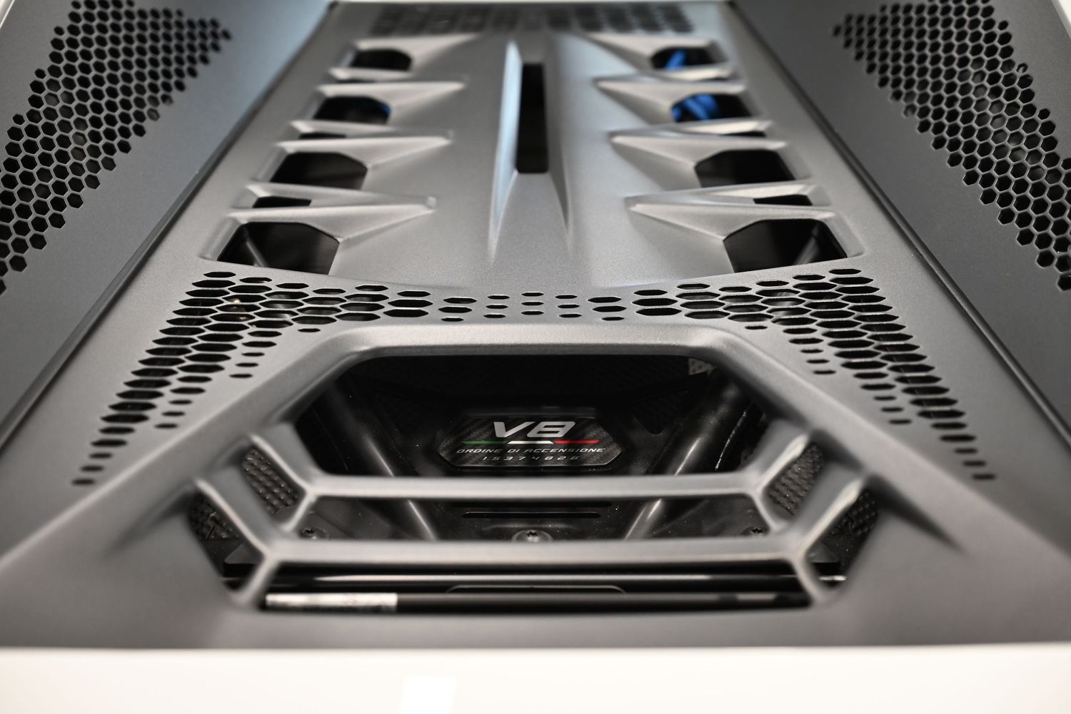 Close-up of the engine, symbolizing power and technological innovation.