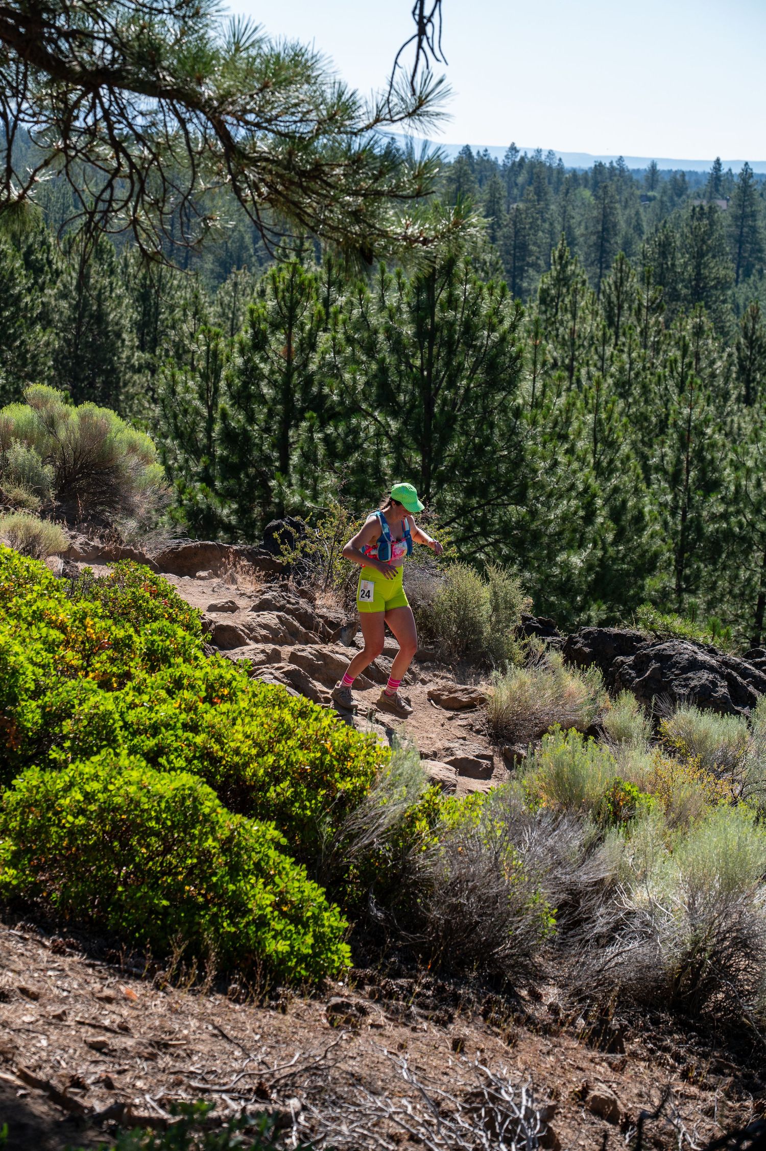 Trail running single track in Bend Oregon.