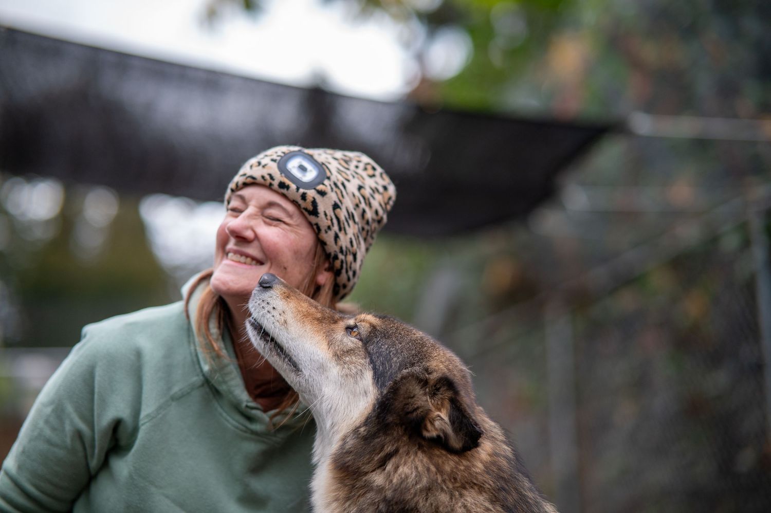 Lifestyle photography a wolfdog and its handler in Eugene Oregon.
