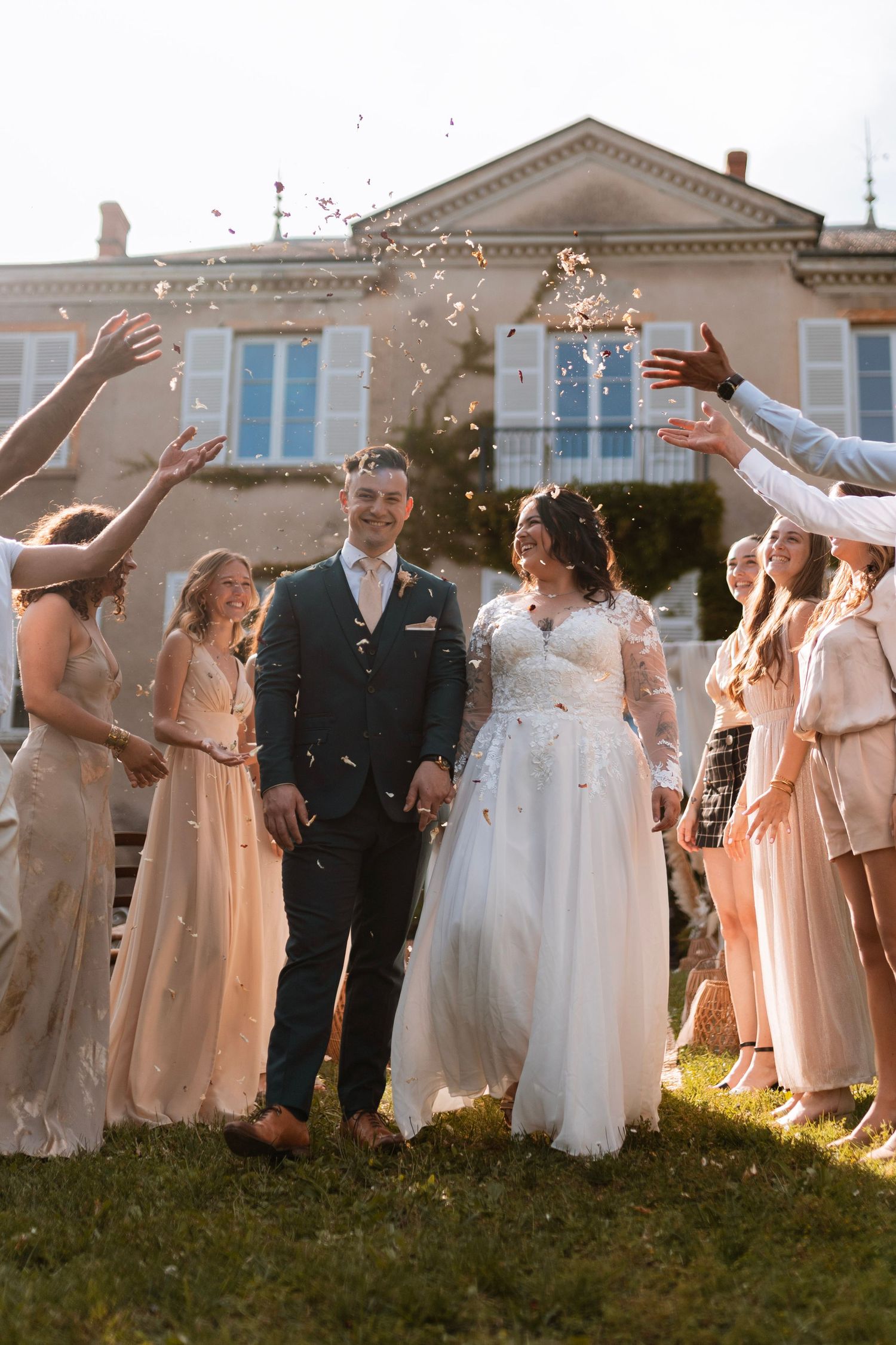 Photos de groupe cérémonie de Mariage dans le Beaujolais