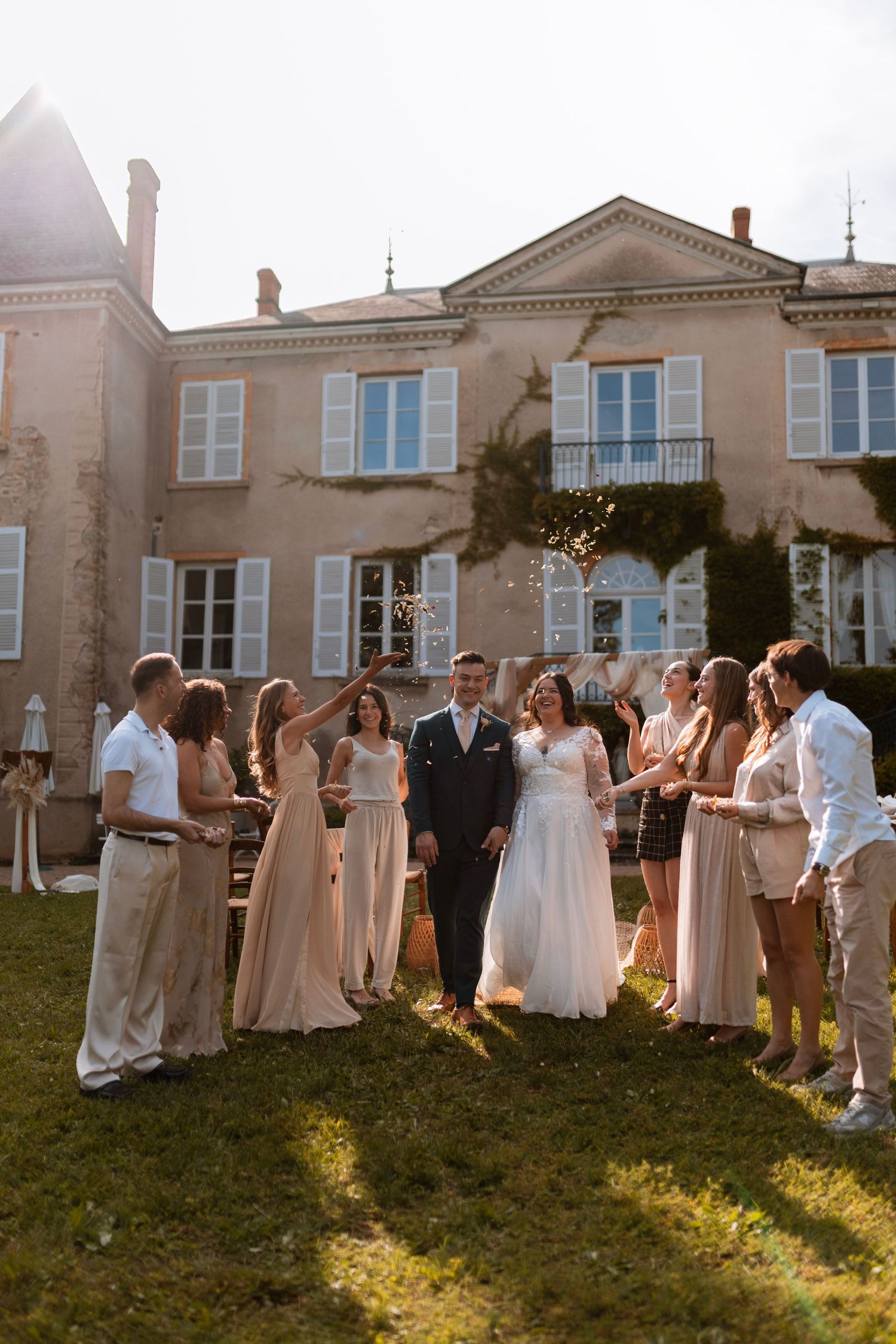 Photos de groupe cérémonie de Mariage dans le Beaujolais